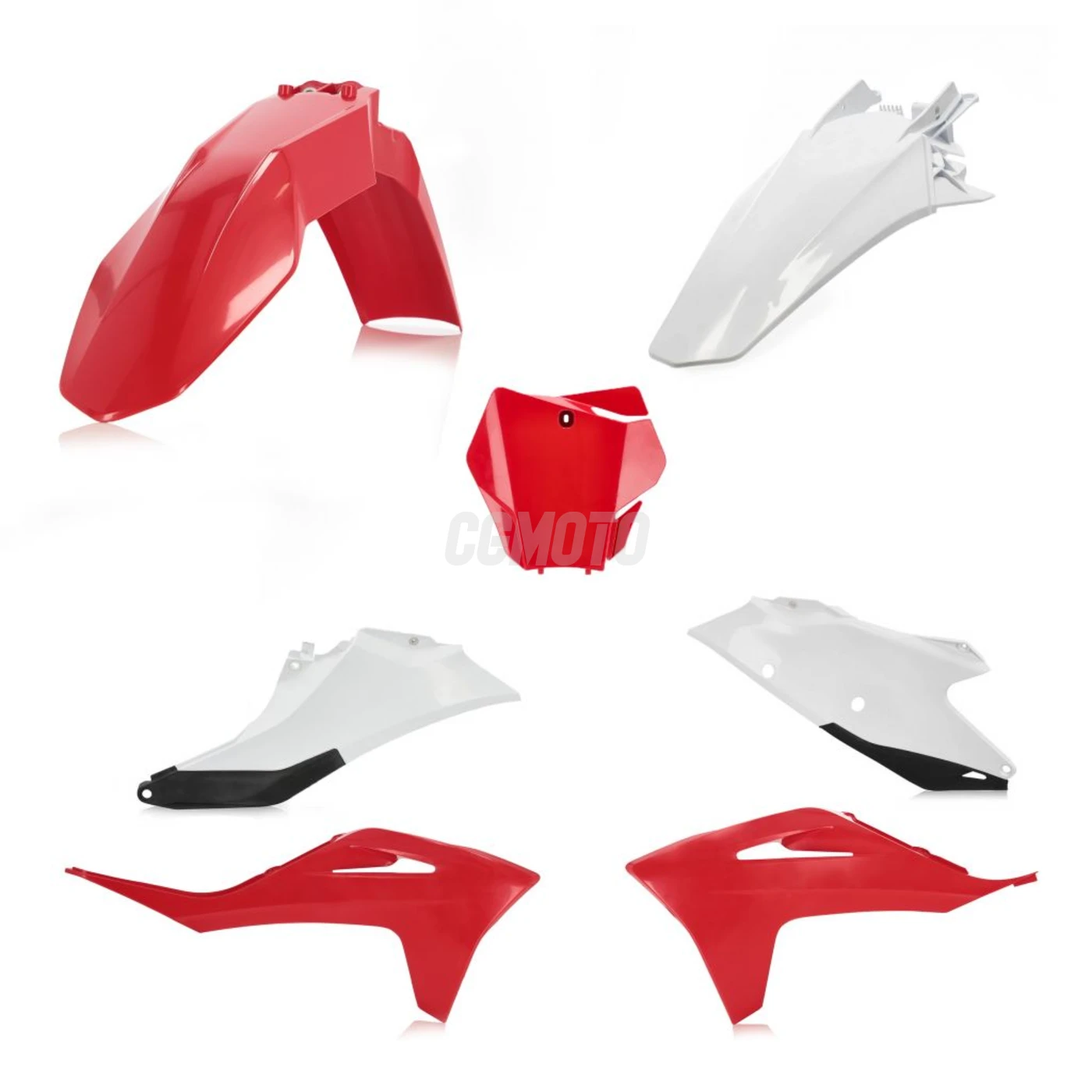 KIT PLASTIQUE CYCRA 5 ELEMENTS GAS GAS MC 21 ROUGE / BLANC