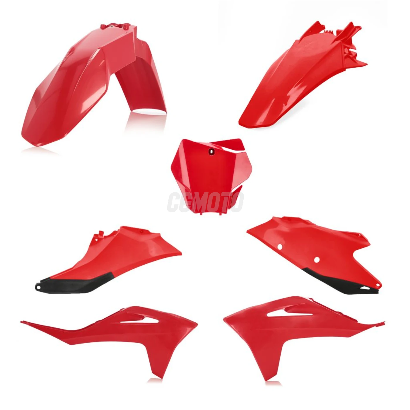 KIT PLASTIQUE CYCRA 5 ELEMENTS GAS GAS MC 21 ORIGINE (ROUGE)