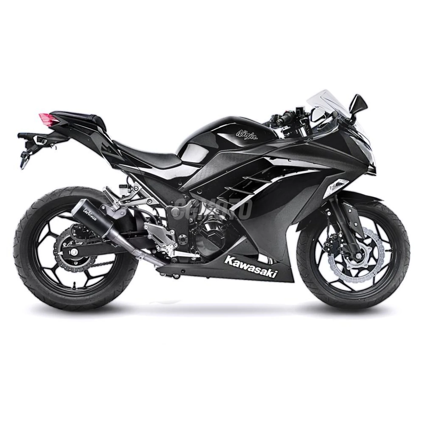 SBK LV-10 BLACK KAWASAKI NINJA 250/300 R - Z 250/300/ABS SLIP-ON