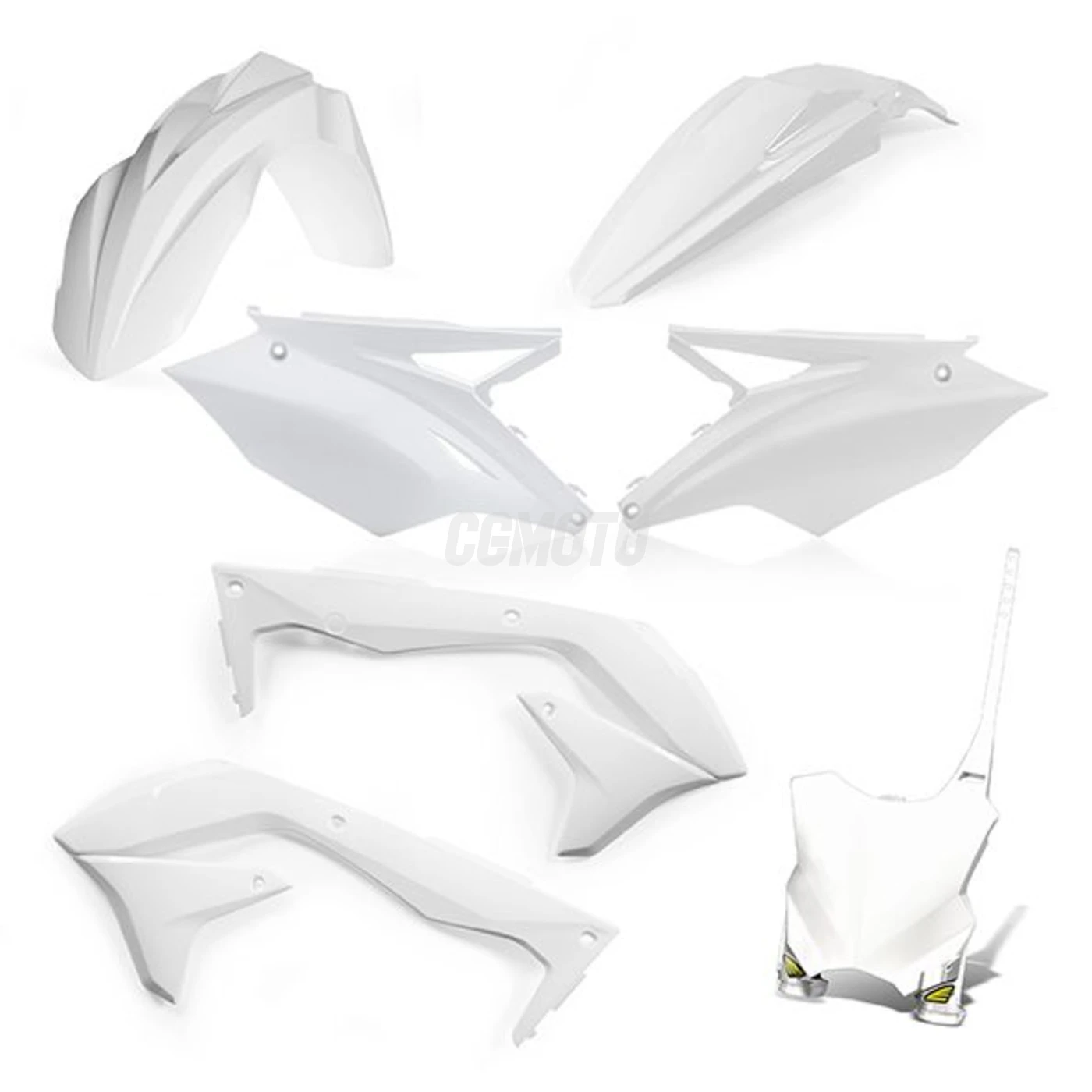 Kit plastique 5 elements KAWASAKI KXF450 18 - Blanc