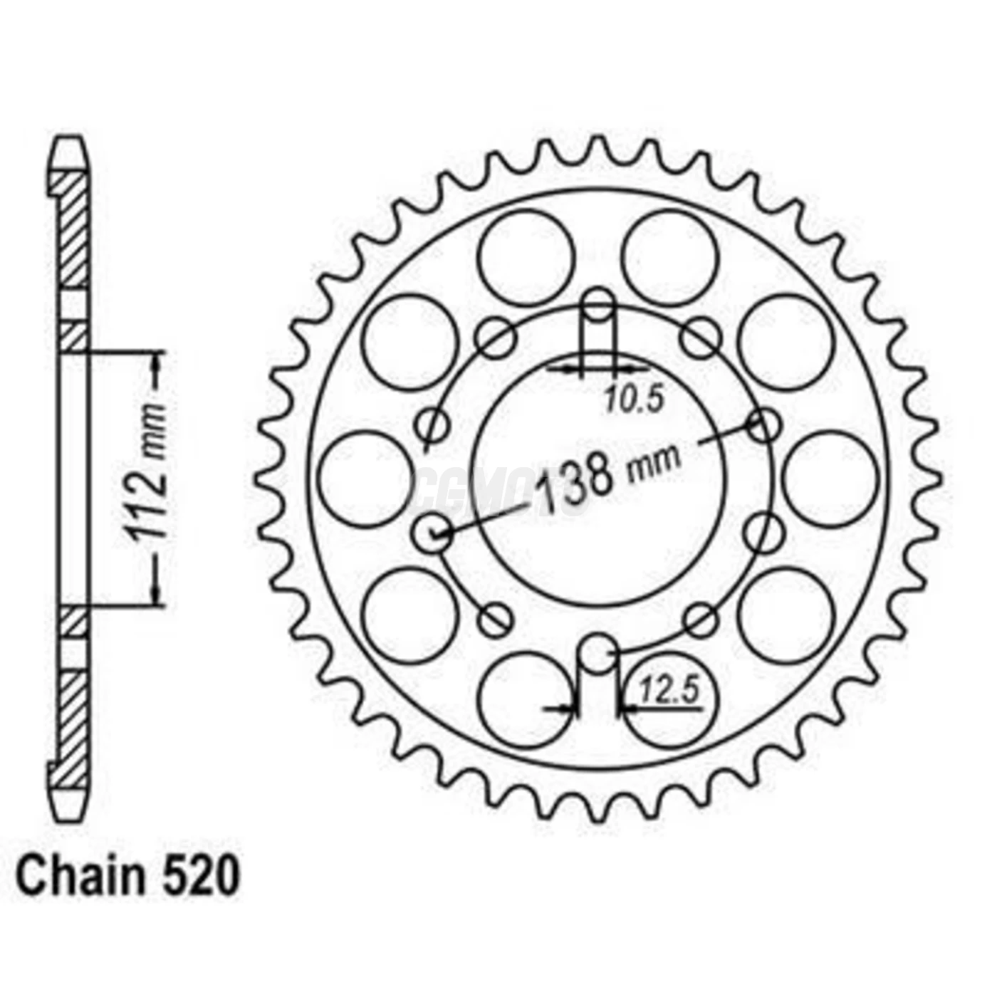 Couronne Racing Yzf 600 R6 98-02 - 520