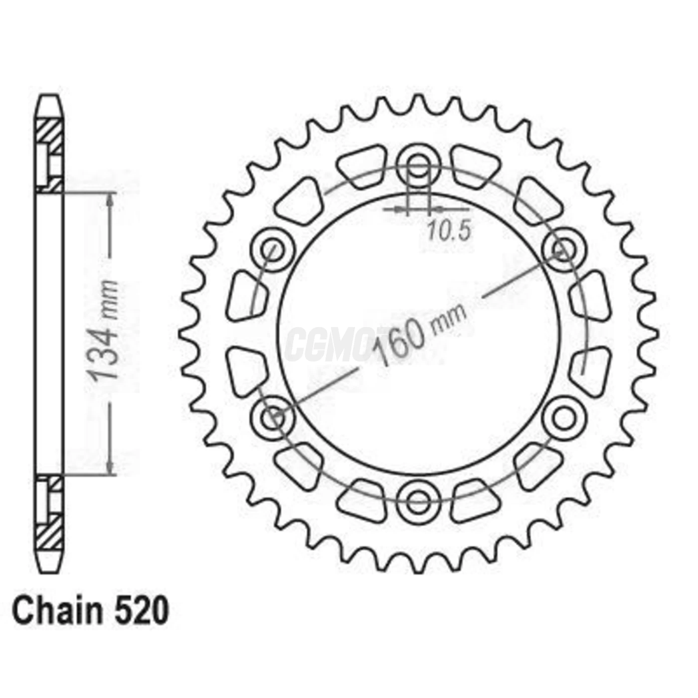 Couronne Racing Alu Cbr600/1000 Rr 03-04