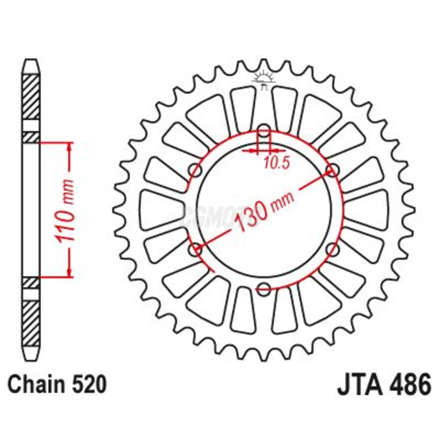 Couronne Racing Alu Yzf R6 03-05 / R1 98-06