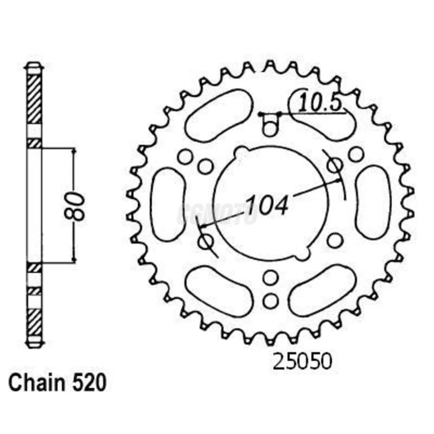 Couronne Racing Alu Pas 520
