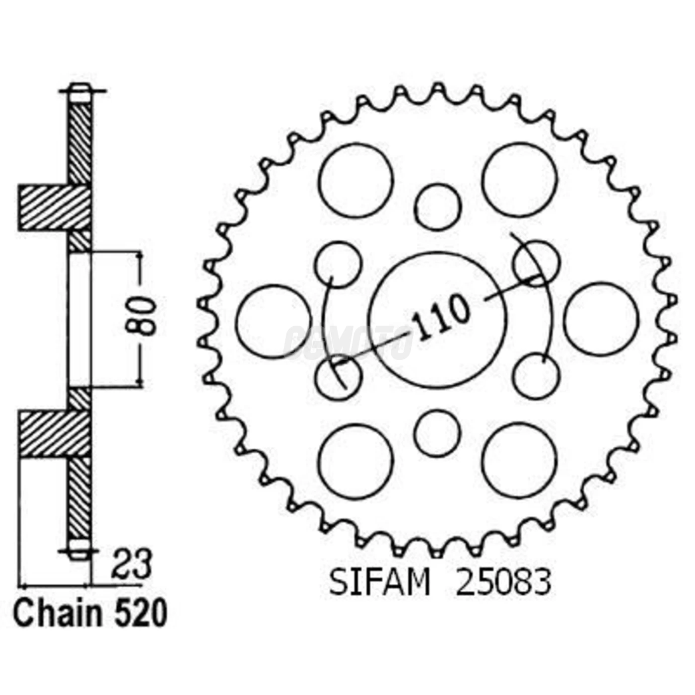 Kit chaine Aprilia Af1 125 Sintesi