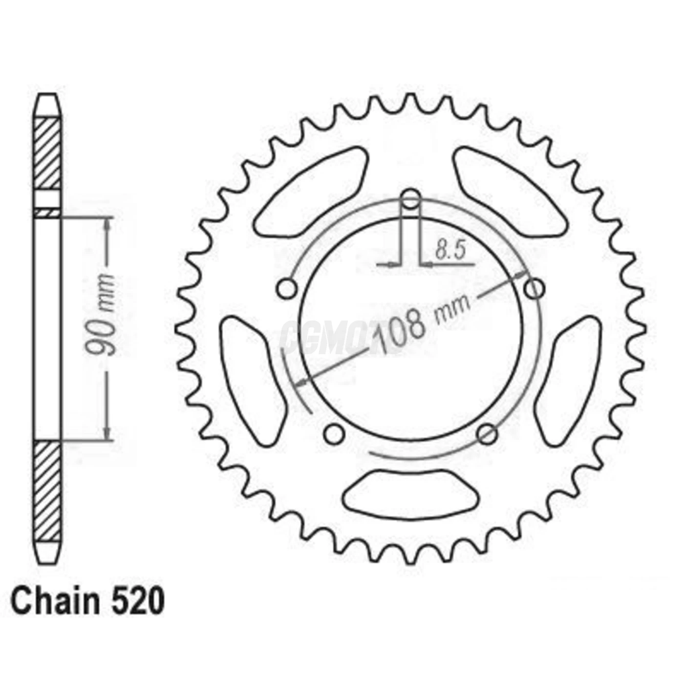 Kit chaine Aprilia 350 Etx Tuareg