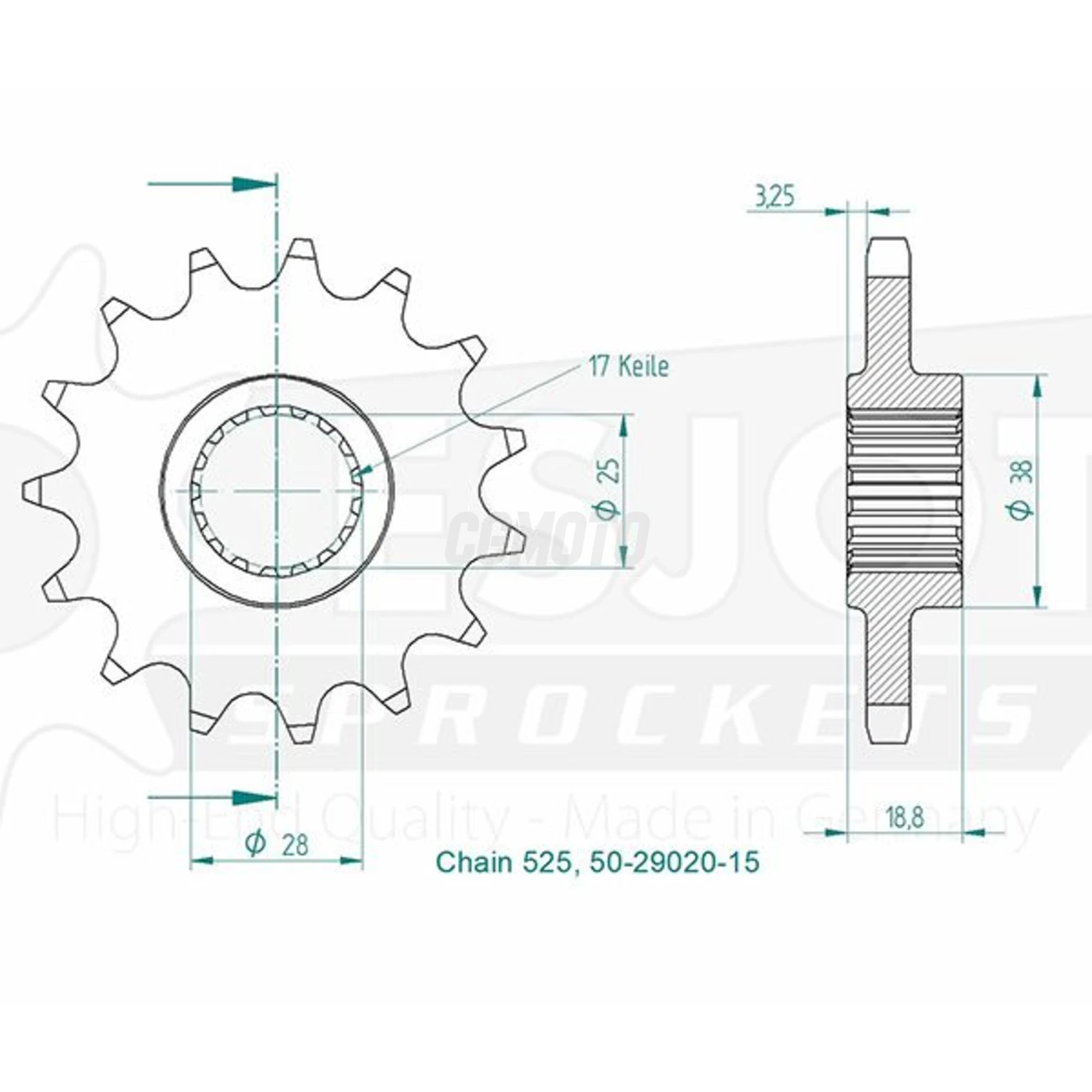 Kit chaine Aprilia Tuono V4 1100