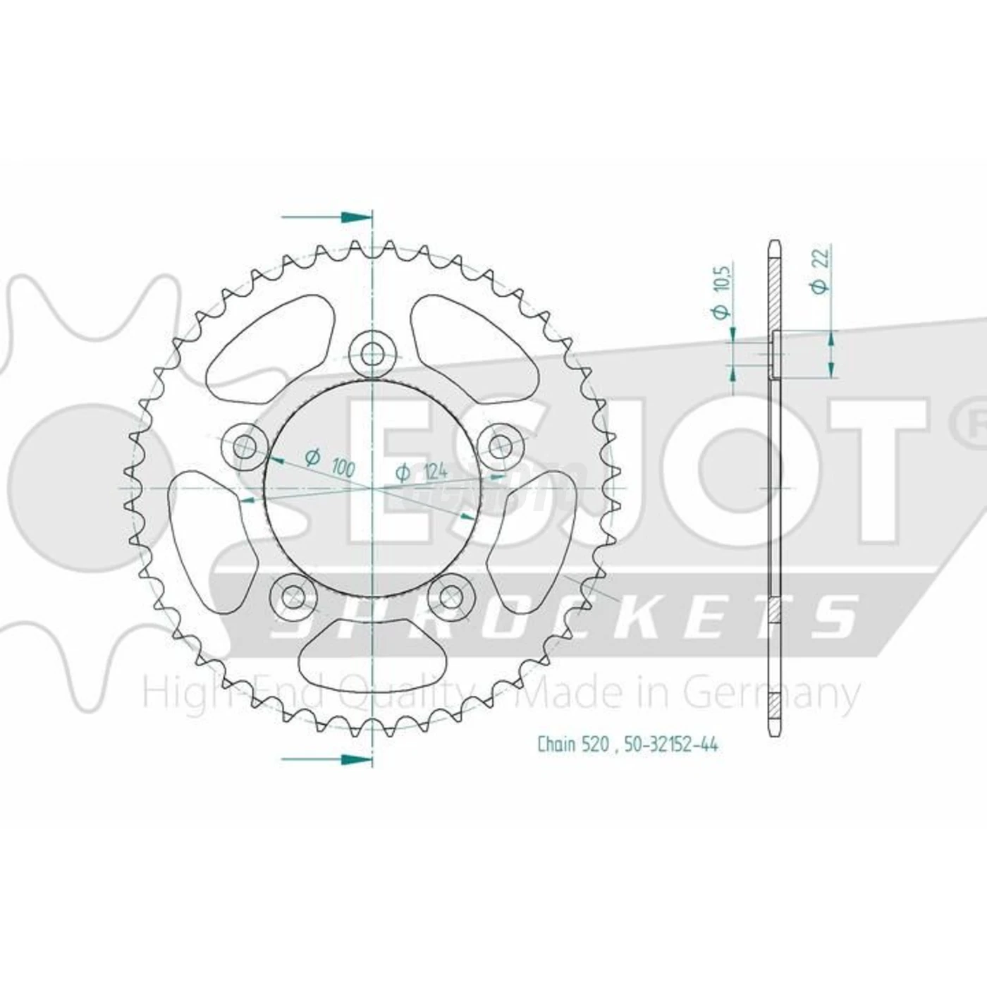 Pignon 15 dents, Couronne 43 dents, Chaine Japon pas 520 Oring 100 maillons