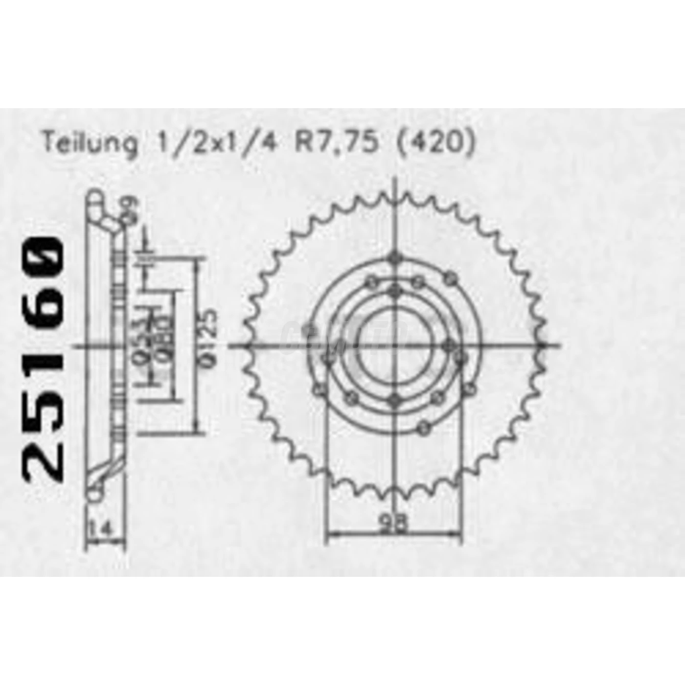 Kit chaine Derbi Senda 50 Sm Racer