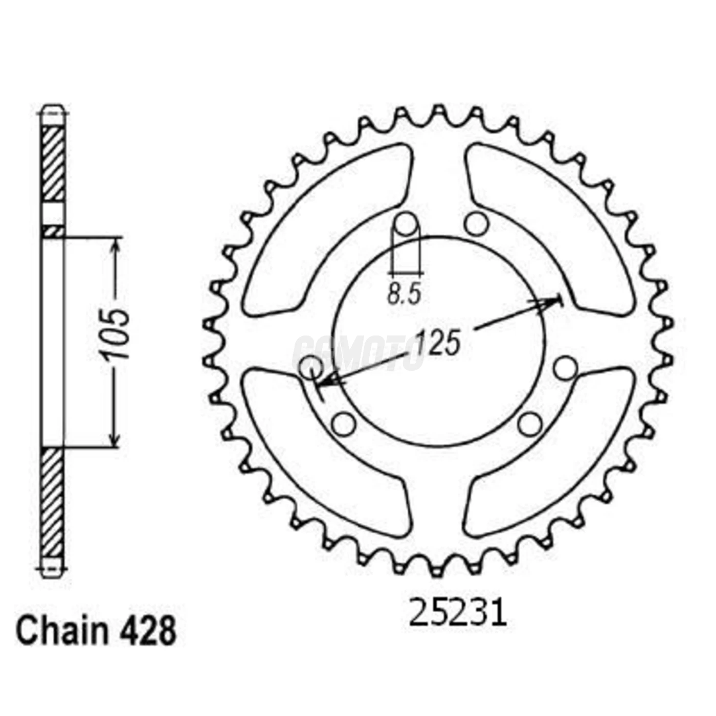 Kit chaine Derbi Senda 125 R Enduro