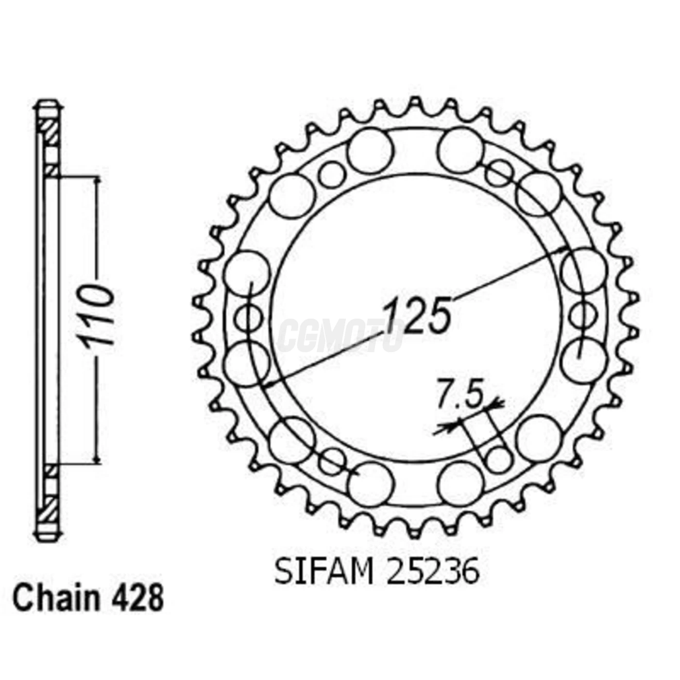 Kit chaine Gilera 125 Coguar