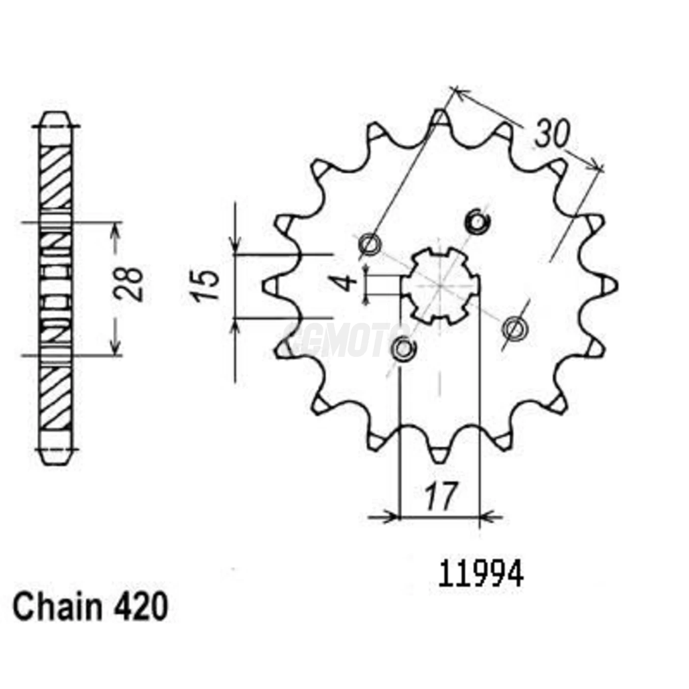 Kit Chaine Honda Cr 50 R 1984-1986 14x47 Alu