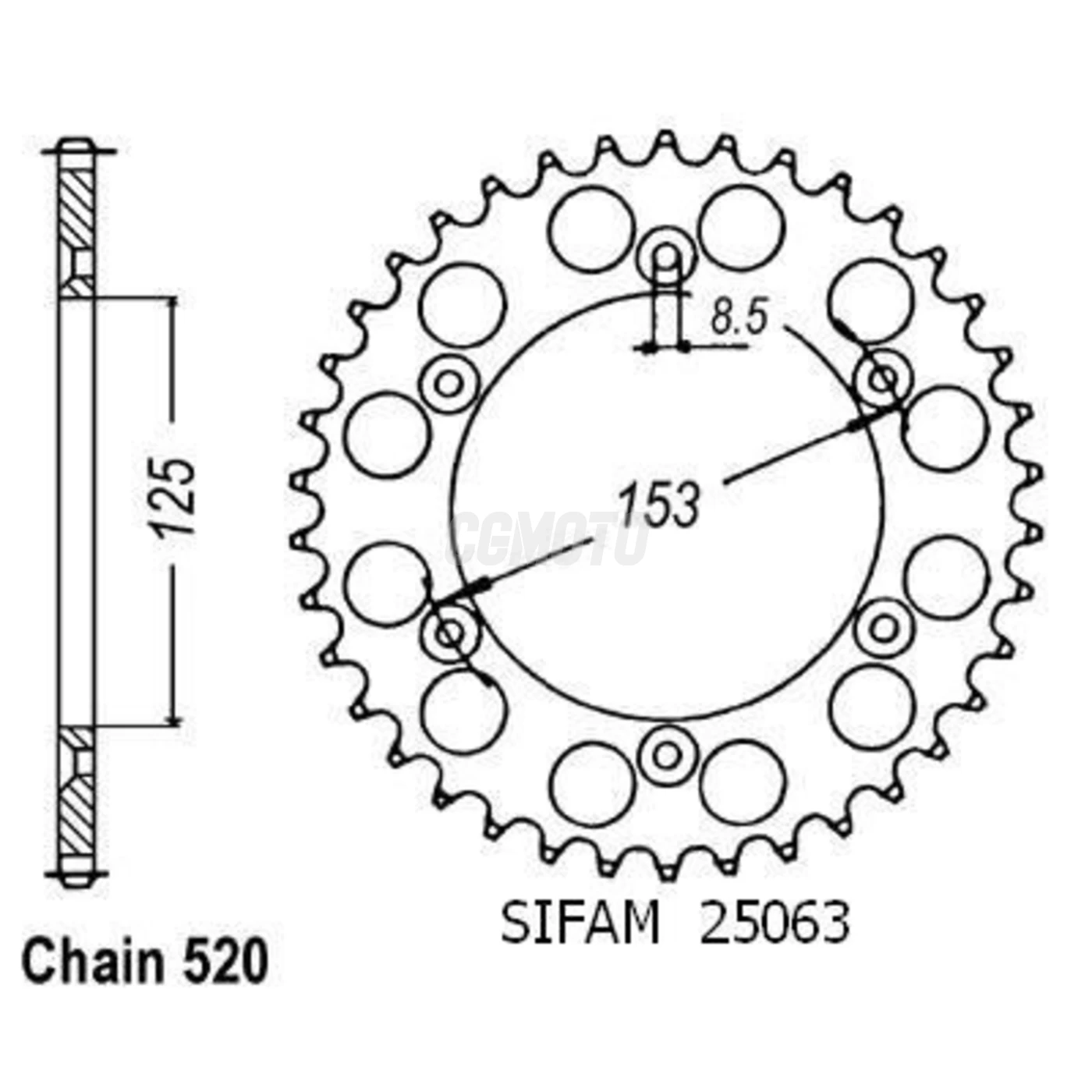 Kit chaine Honda Cr 125 Rf