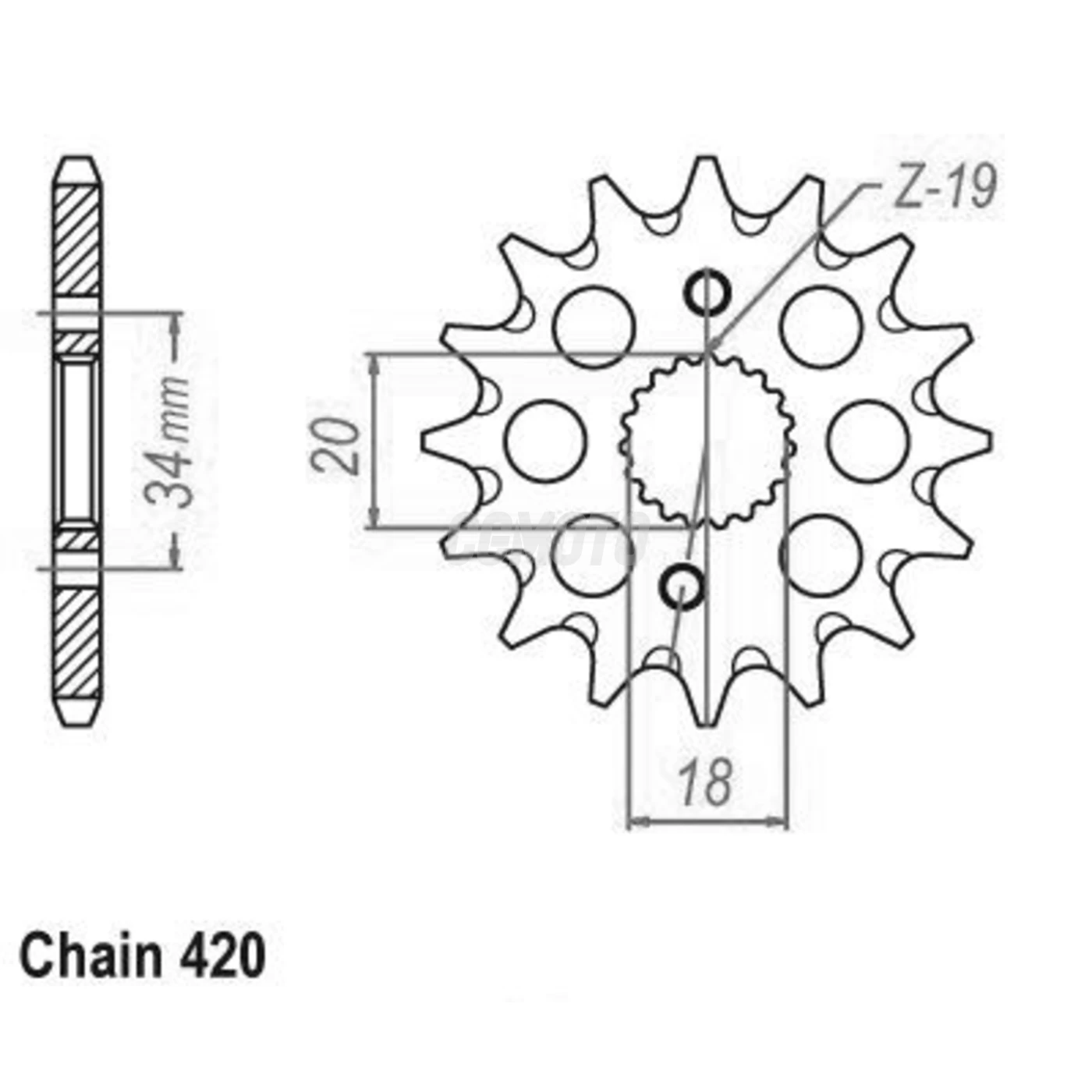 Kit chaine Honda Cr-f 150 Grandes Roues