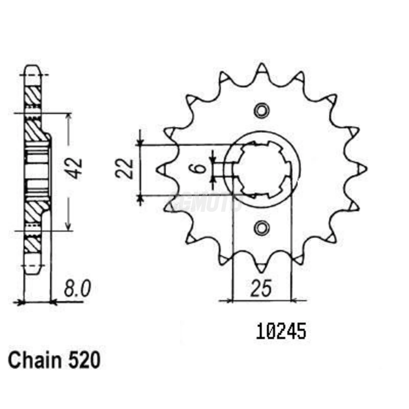 Kit chaine Honda Xlr 500