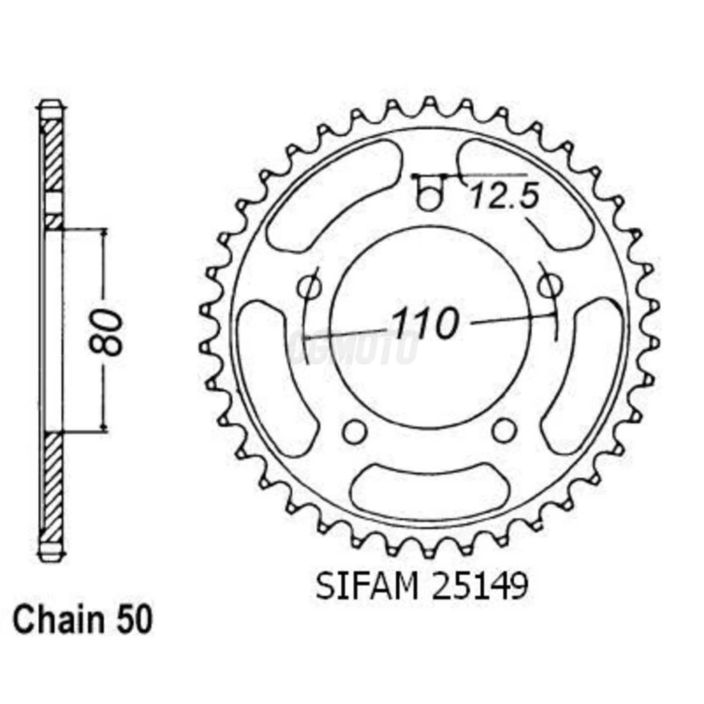 Kit chaine Honda Cbx 550 F