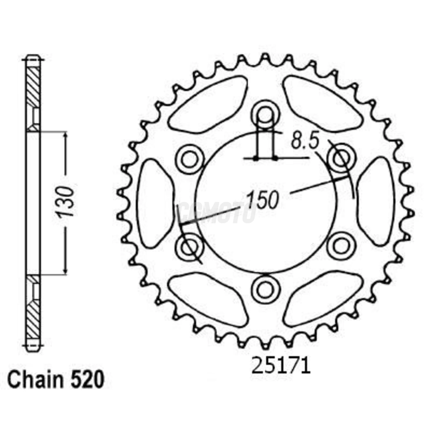 Kit chaine Honda Xr 600 Rf/Rh