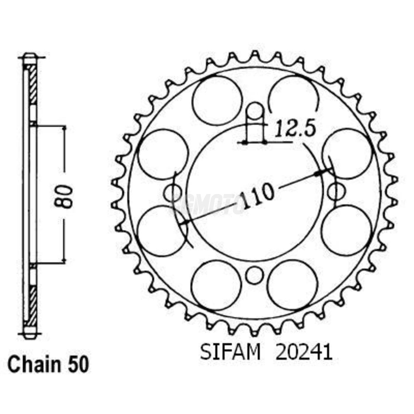 Kit chaine Honda Cb 650 Z/A/B