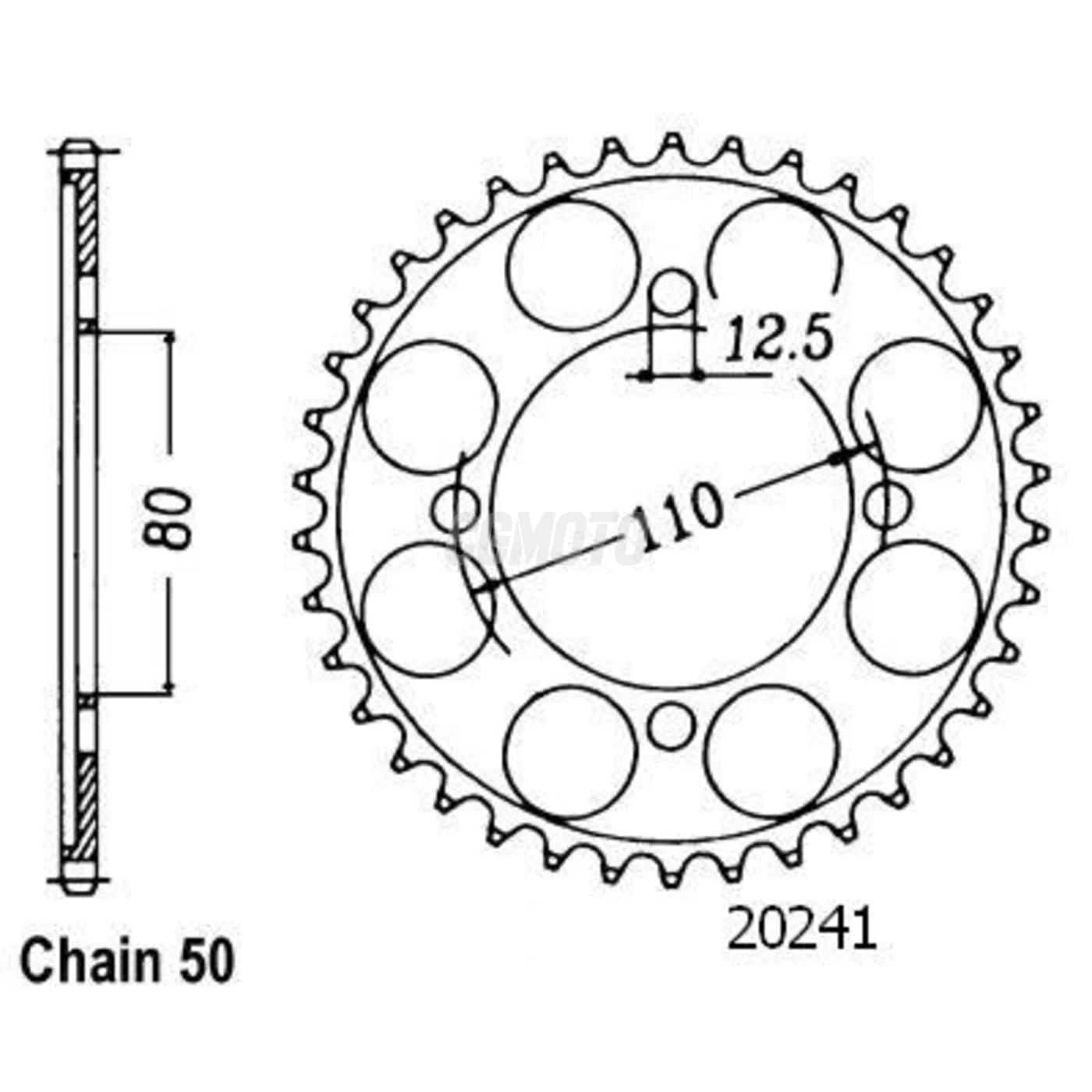 Kit chaine Honda Cb 750 K2/K6/Four