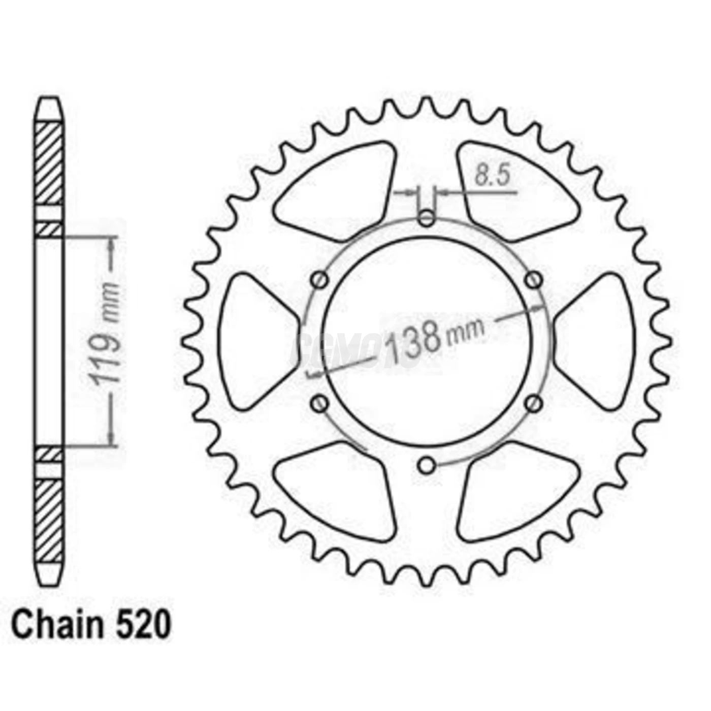 Kit chaine Husaberg 350/501/600 Enduro