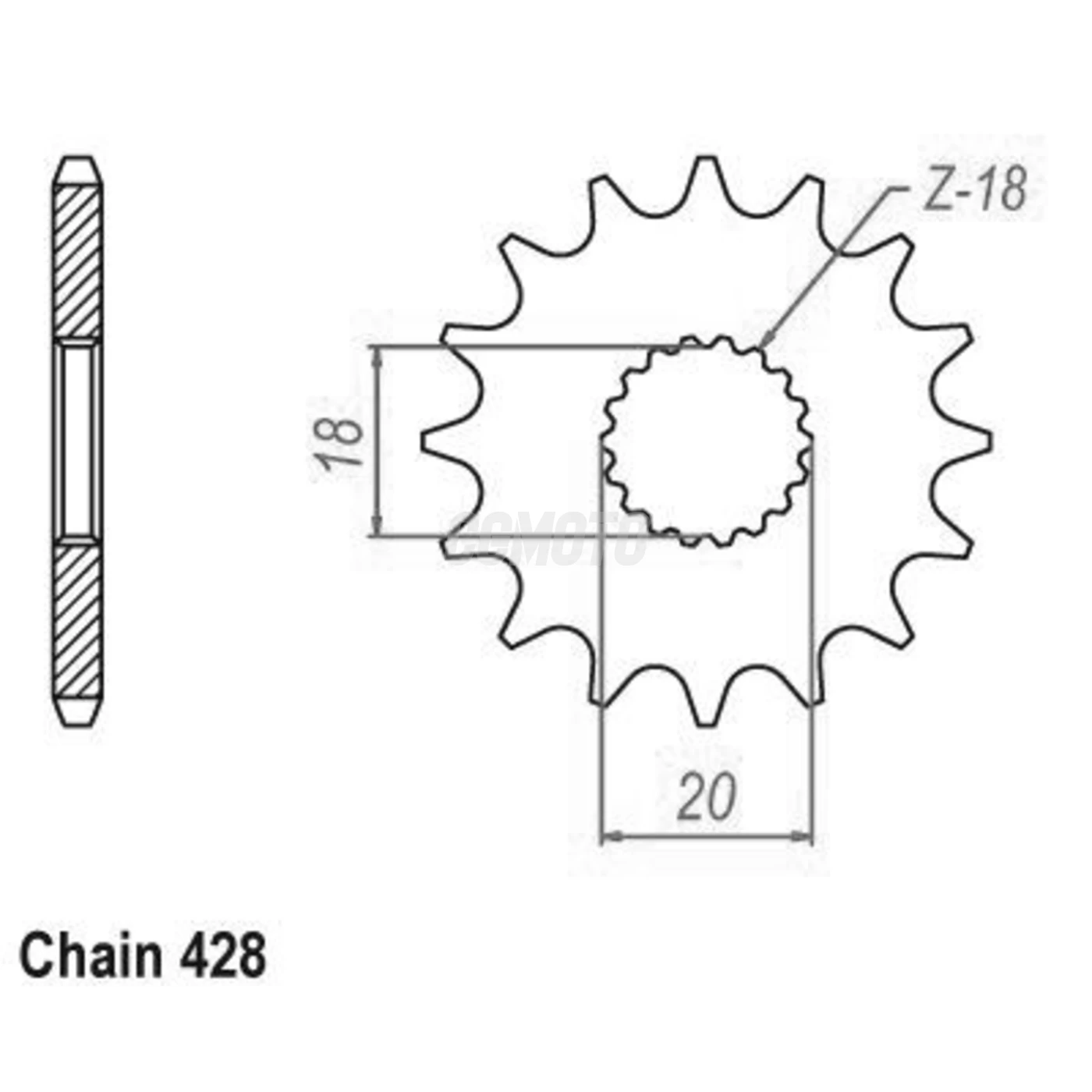 Kit chaine Hyosung 125 Cruise I