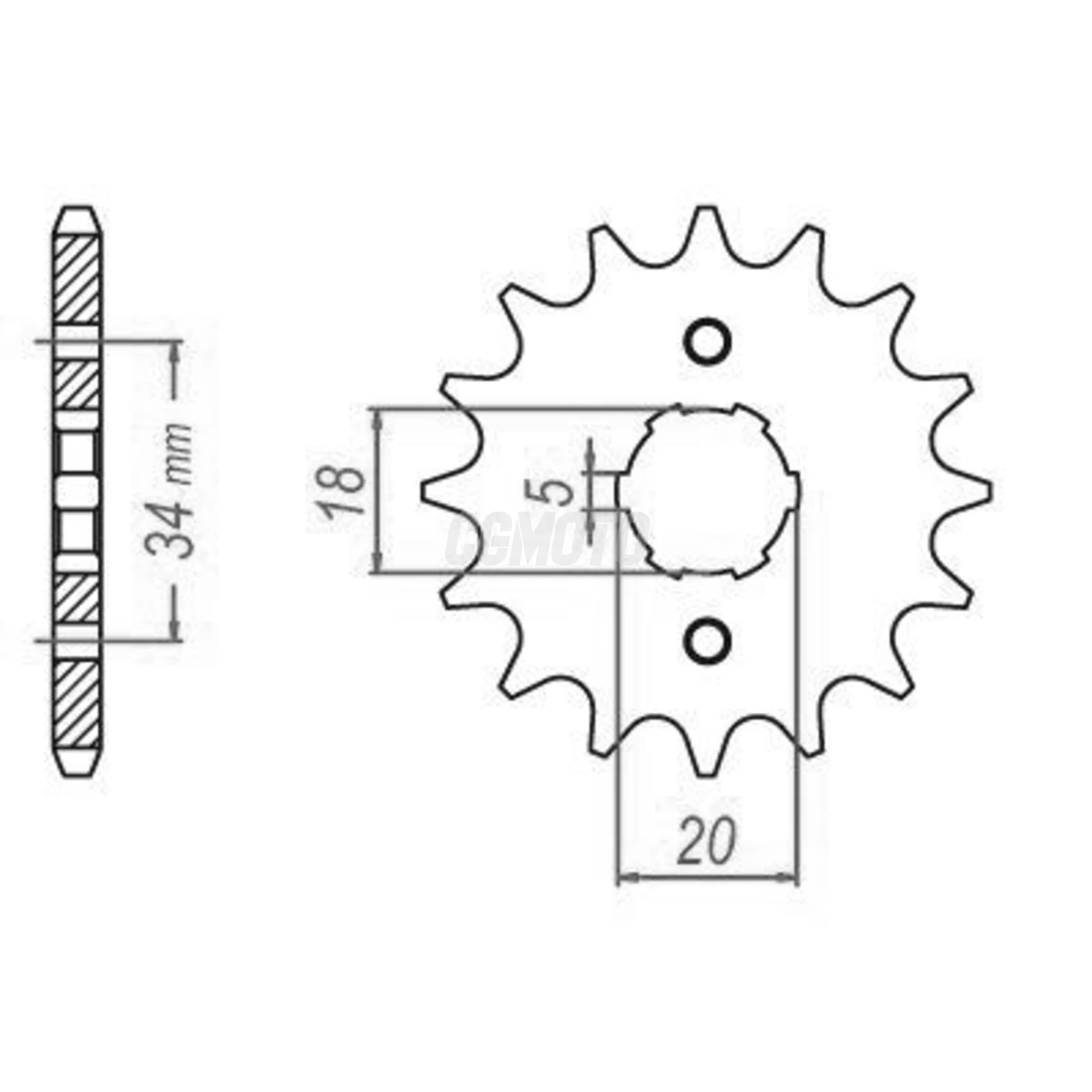 Kit chaine Kymko 125 Zing/Meteorit