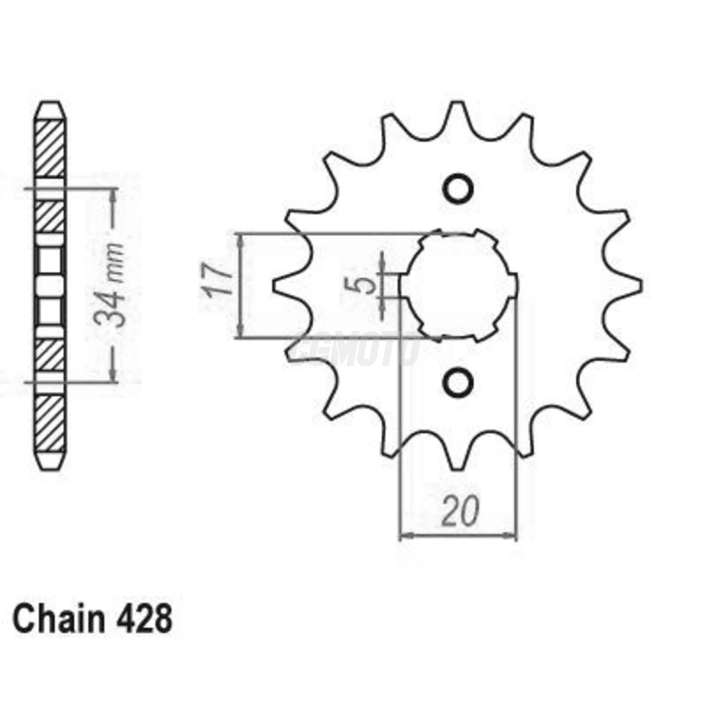 Kit chaine Kymco 125 Quannon