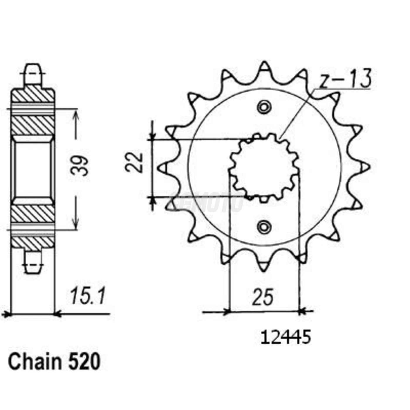 Kit chaine Kymko 250 Kxr