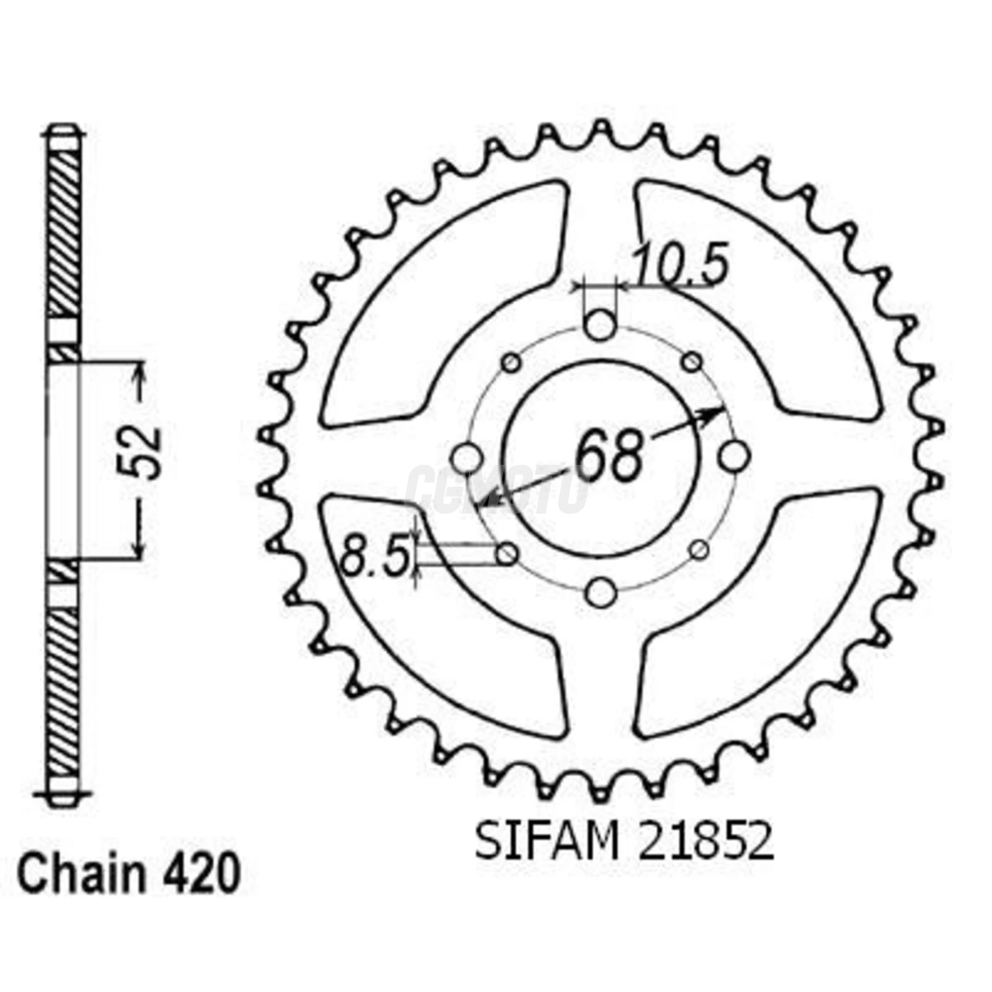 Kit chaine Kawasaki Ae/Ar 50