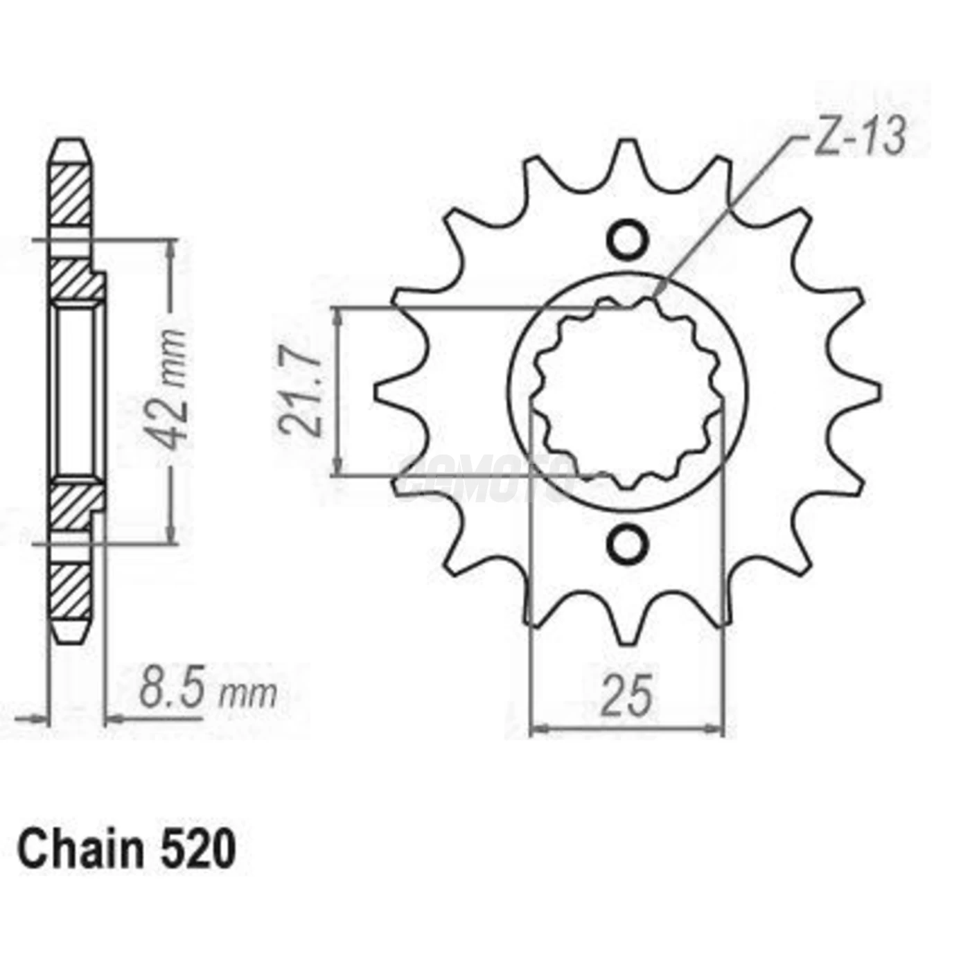 Kit chaine Kawasaki 250 Klr