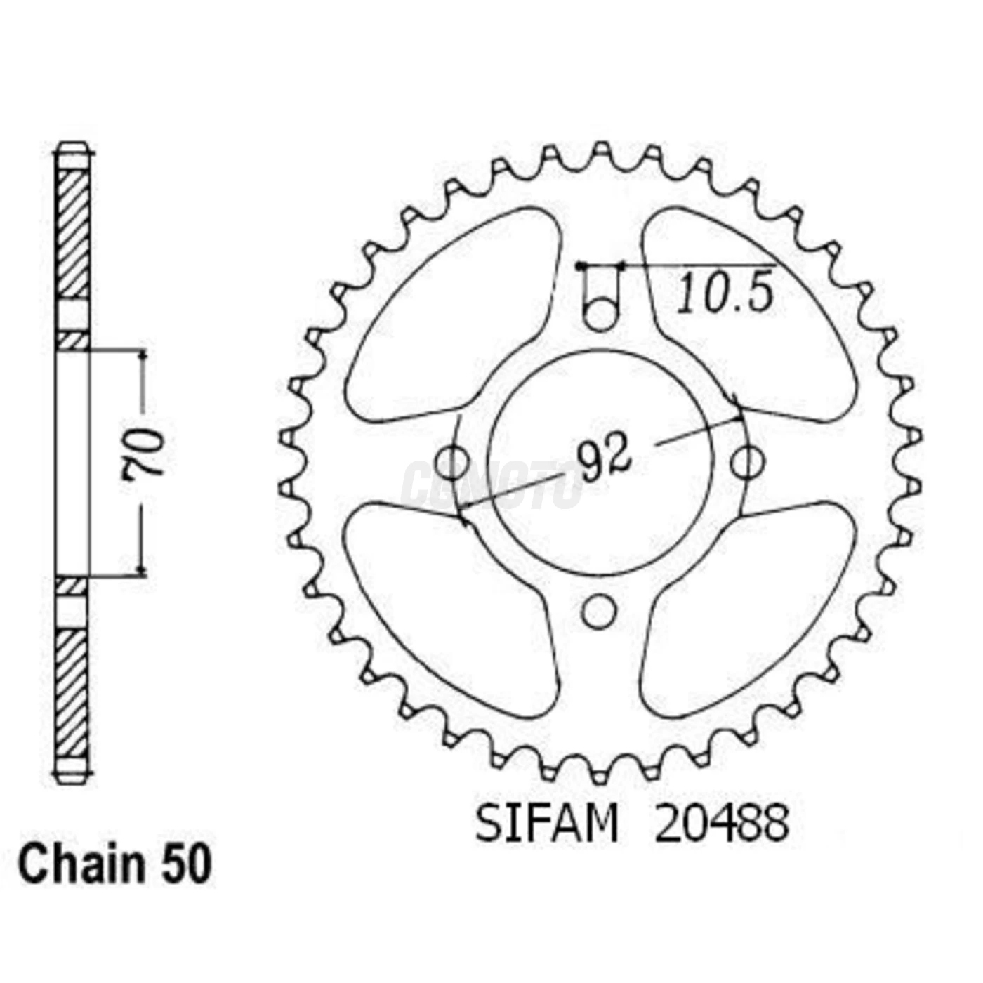 Kit chaine Kawasaki Z 400 2 Cyl