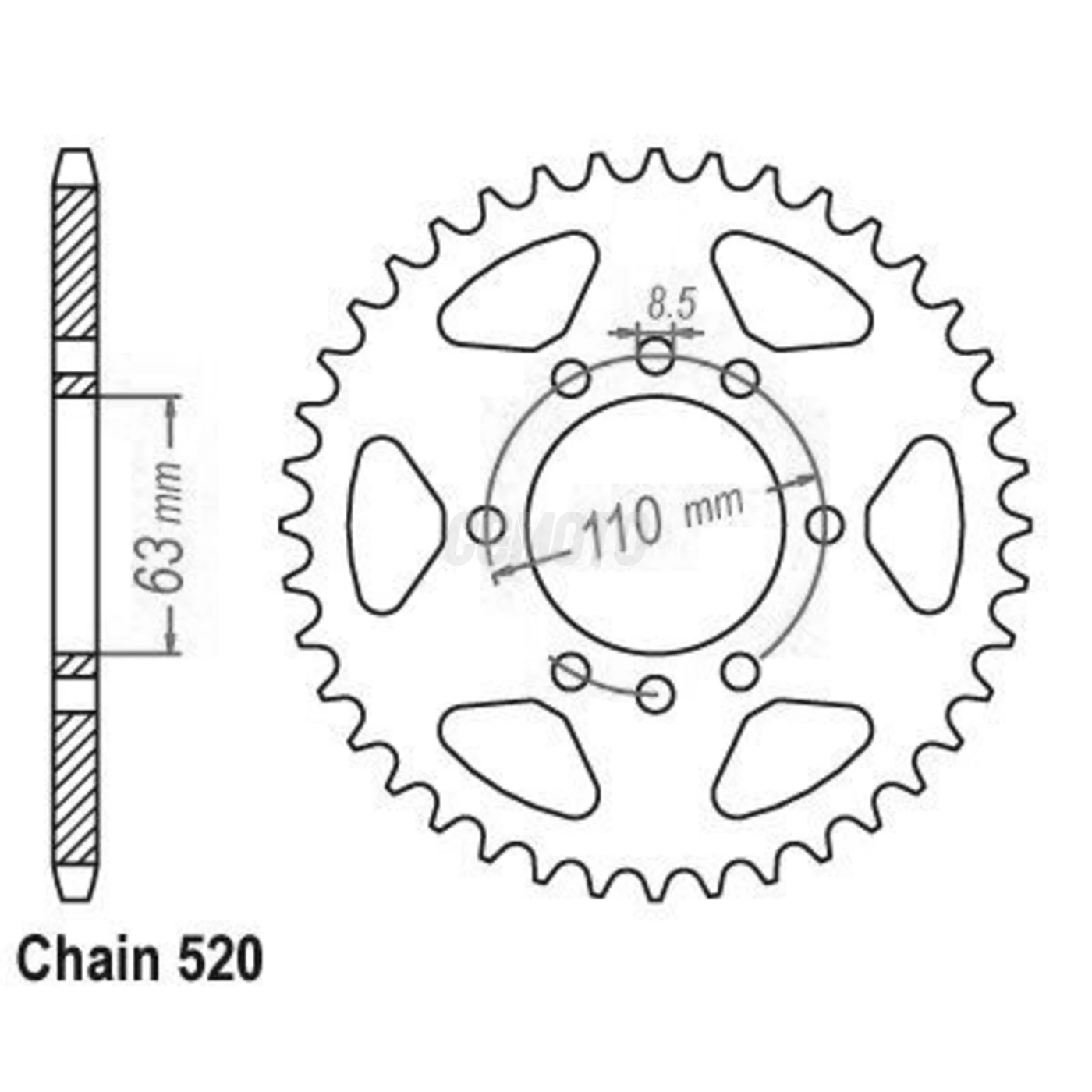 Kit chaine Ktm Duke 125 2014