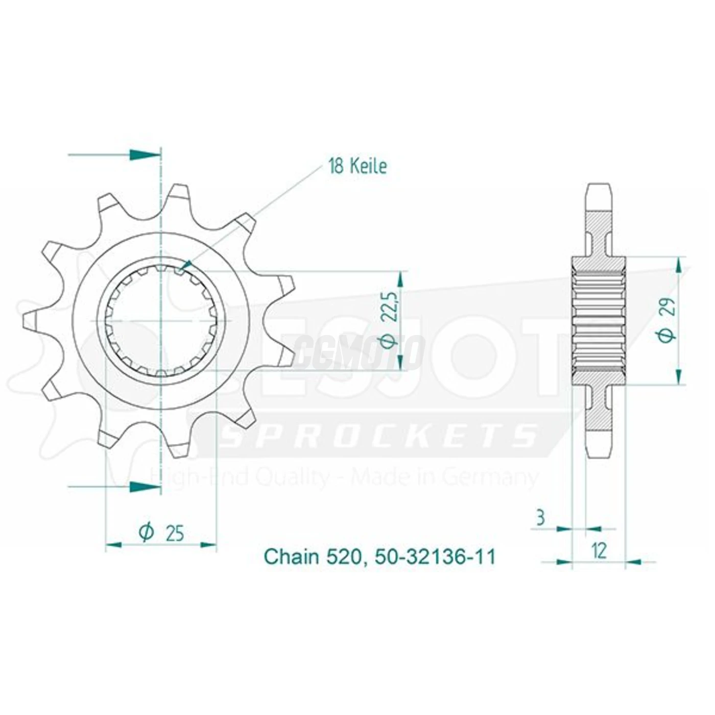 Kit Chaine Polaris 330 Trail Blazer 2003-2005 11x40