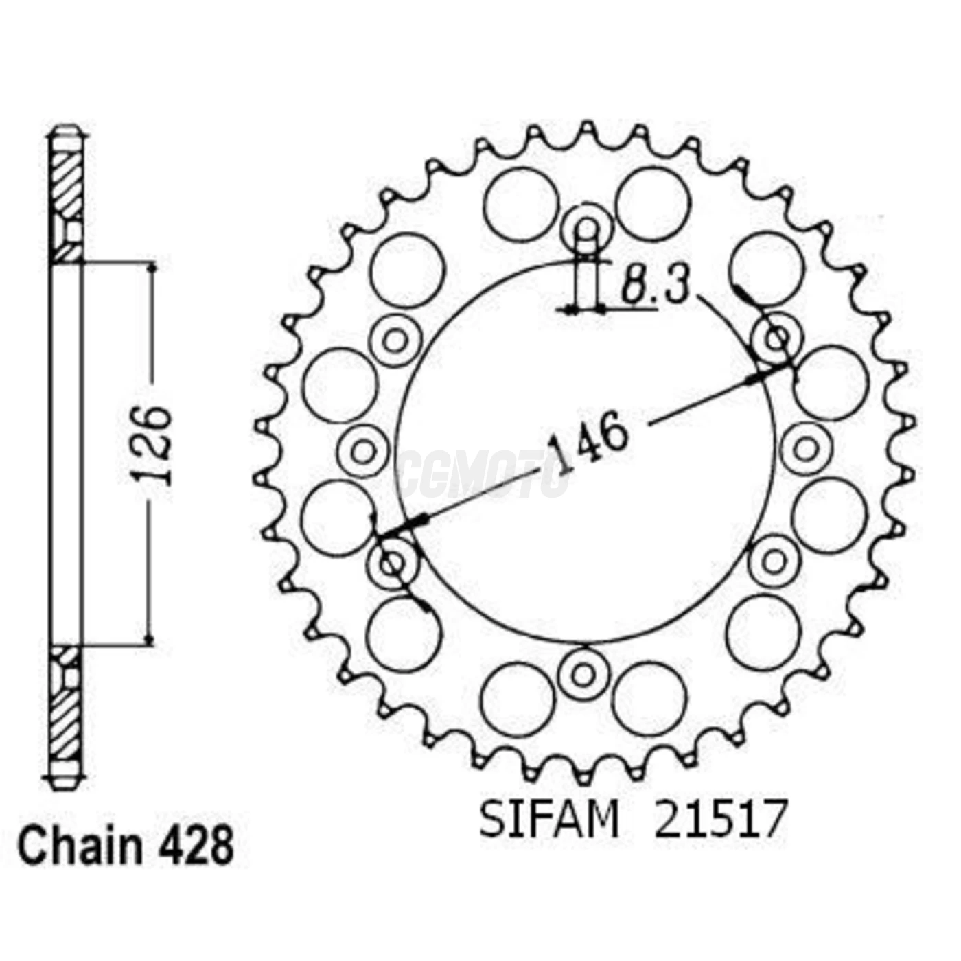 Kit Chaine Origine Suzuki Ts 125 X 1984-1988 14x50