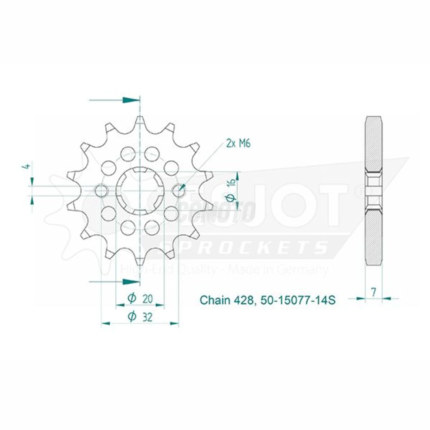 Kit Chaine Origine Suzuki GSX-R 125 2017- 14x45