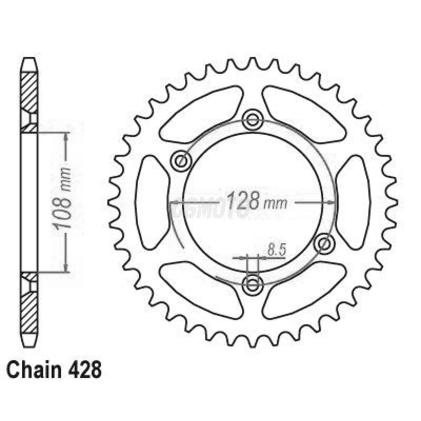 Kit Chaine Suzuki Dr-z 125 Gdes Roues 2003-2007 14x57