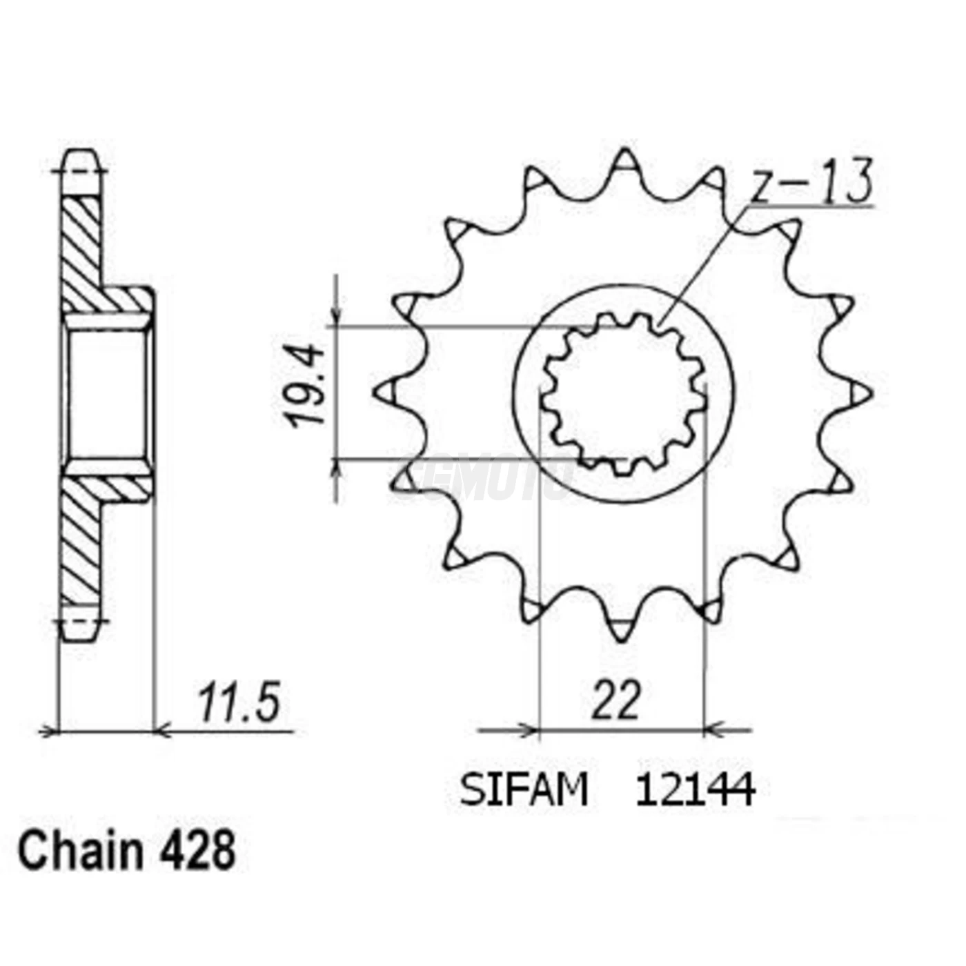 Kit chaine Suzuki Dr-z 125 Gdes Roues