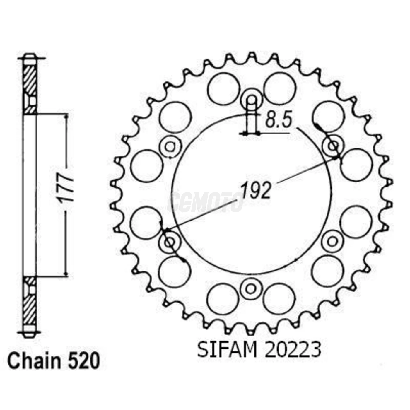 Kit Chaine Origine Husqvarna 510 Tc 1987-1988 12x53 Alu