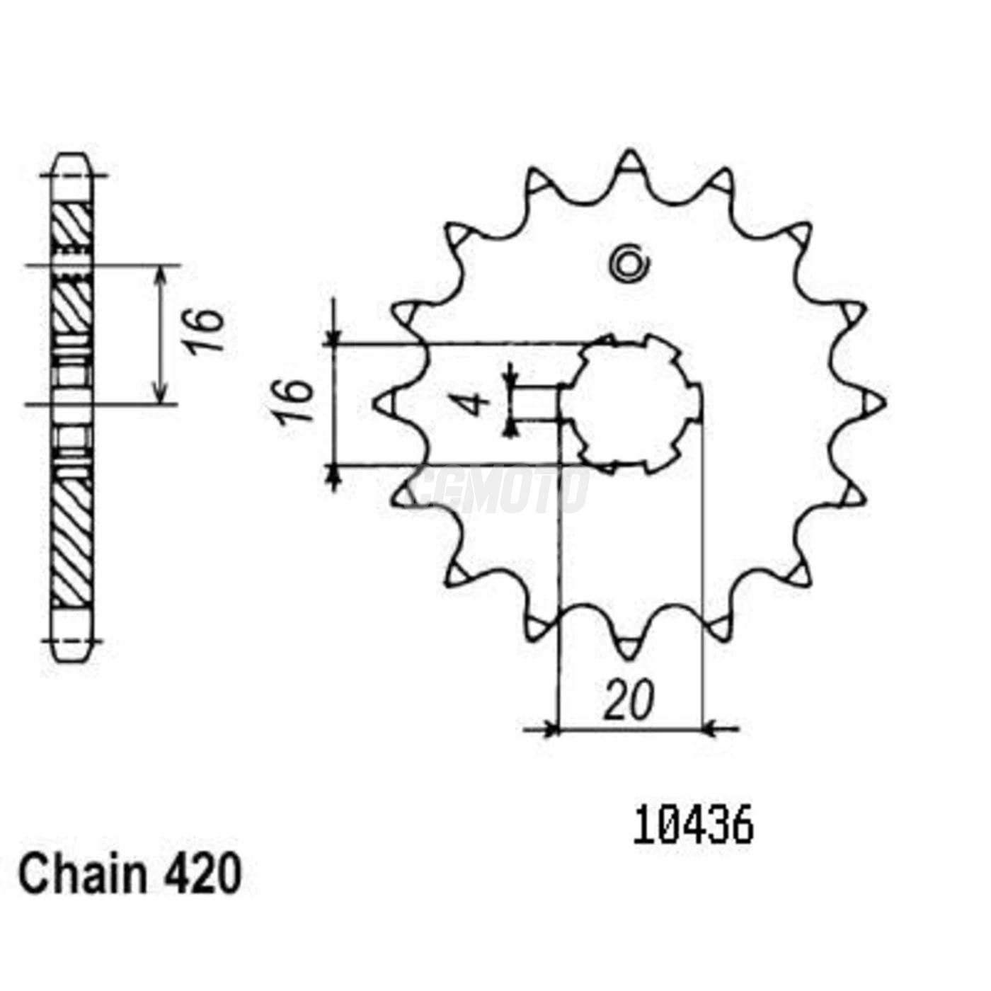 Kit Chaine Origine Yamaha Lc 50 Bop 1980-1981 14x37