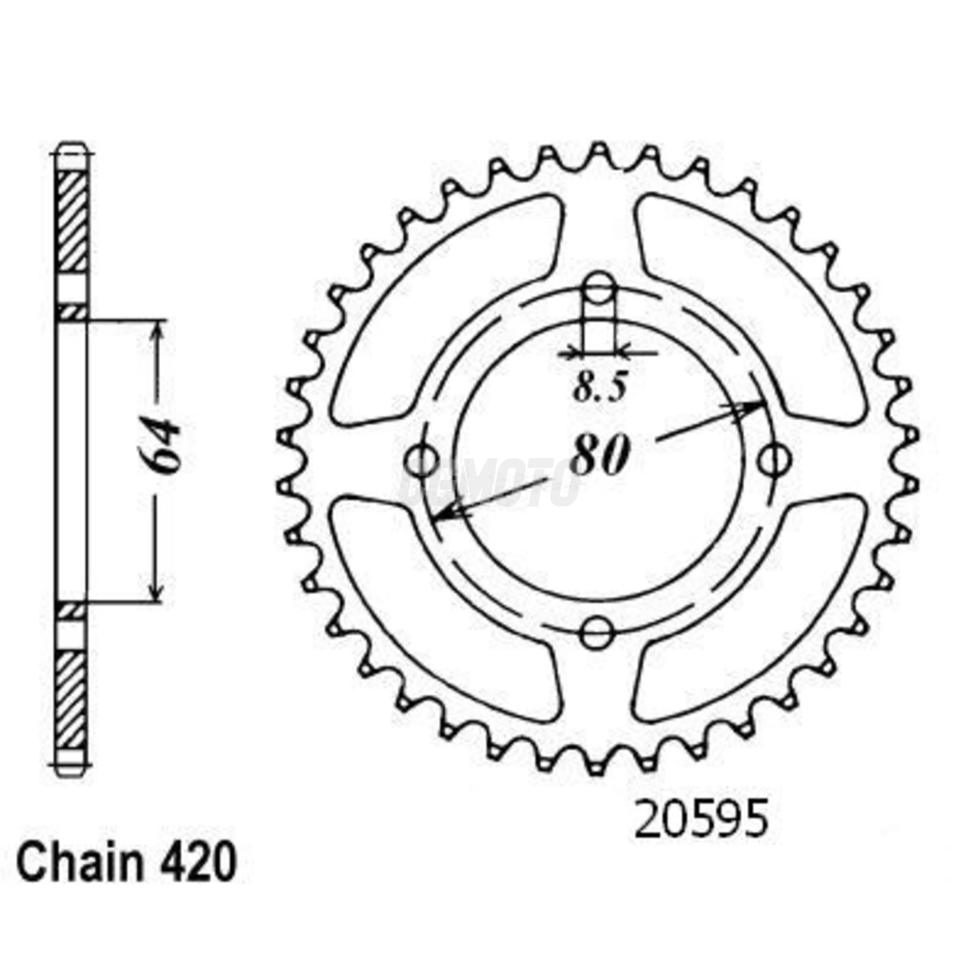 Kit chaine Yamaha Lb2 80 Chappy