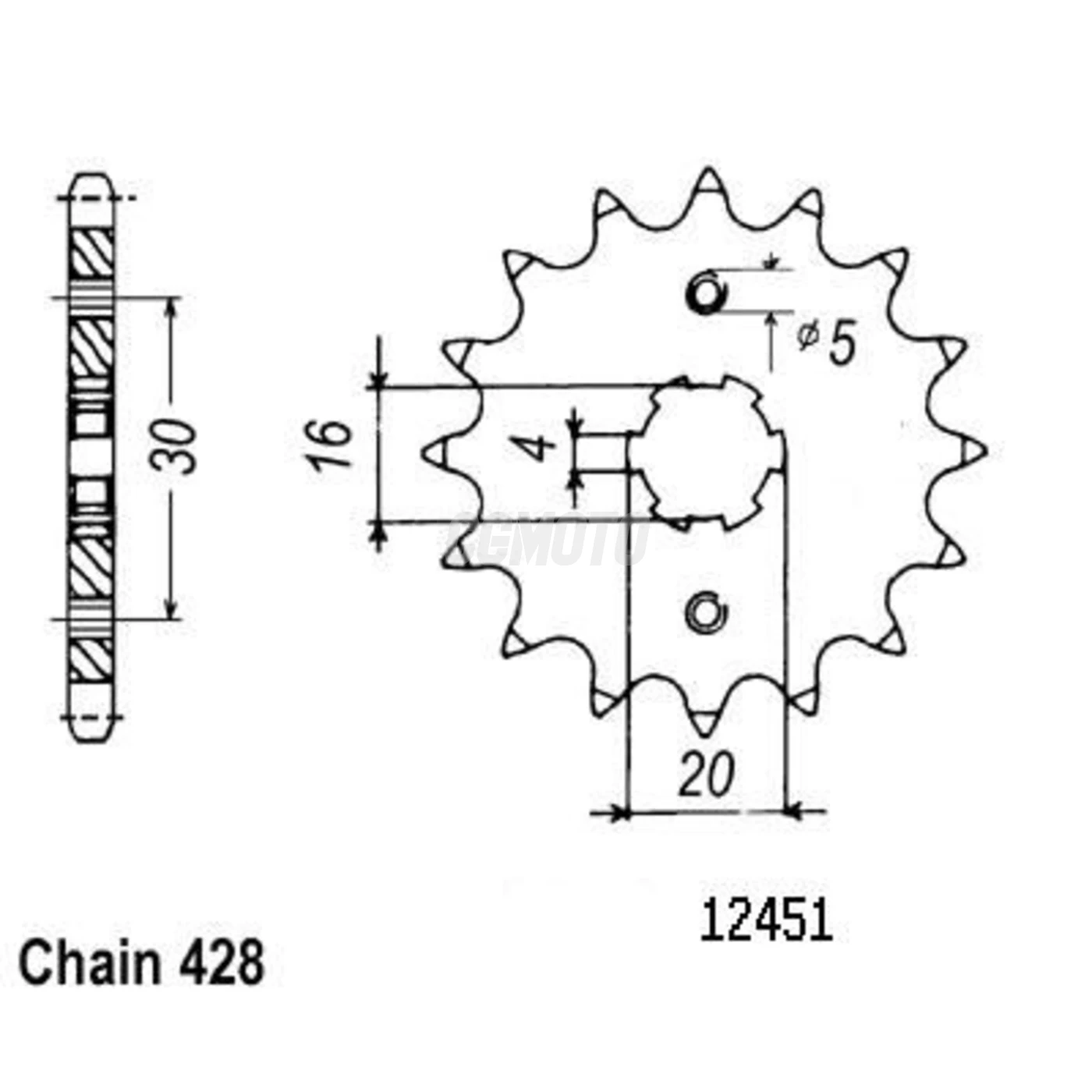 Kit chaine Yamaha Ybr 125