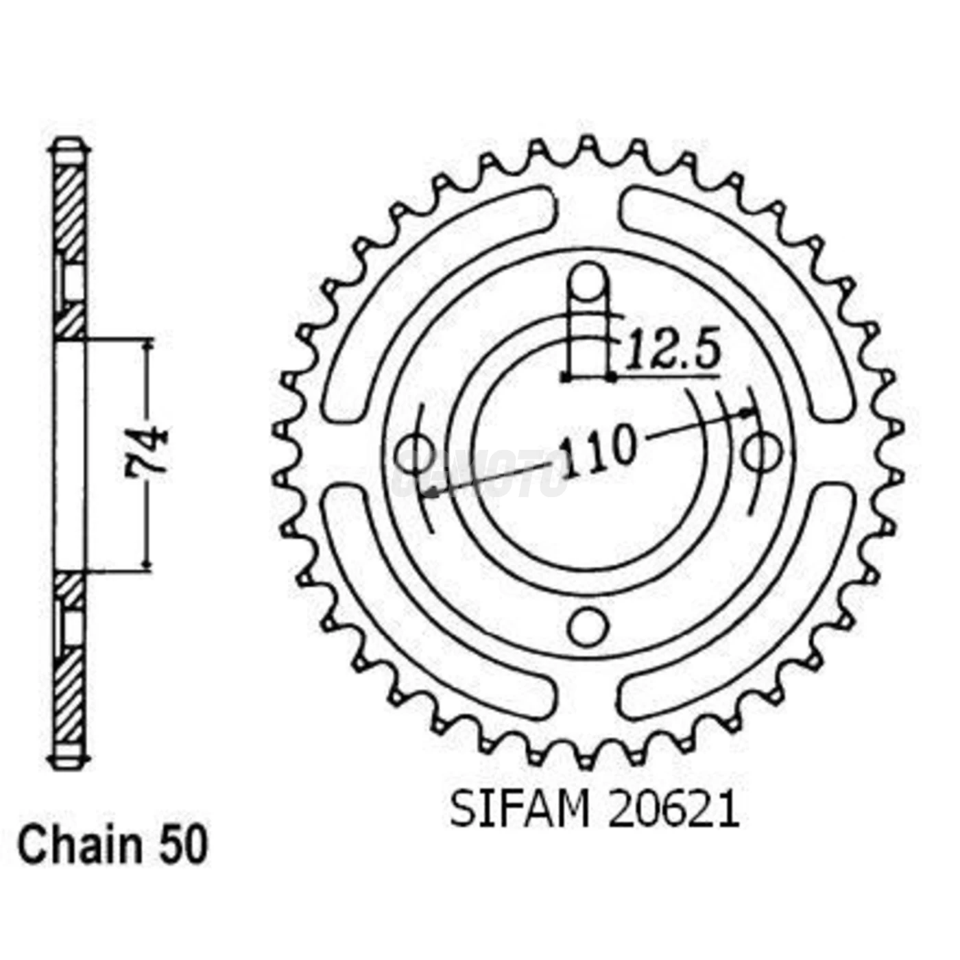 Kit chaine Yamaha Xs 400 Se