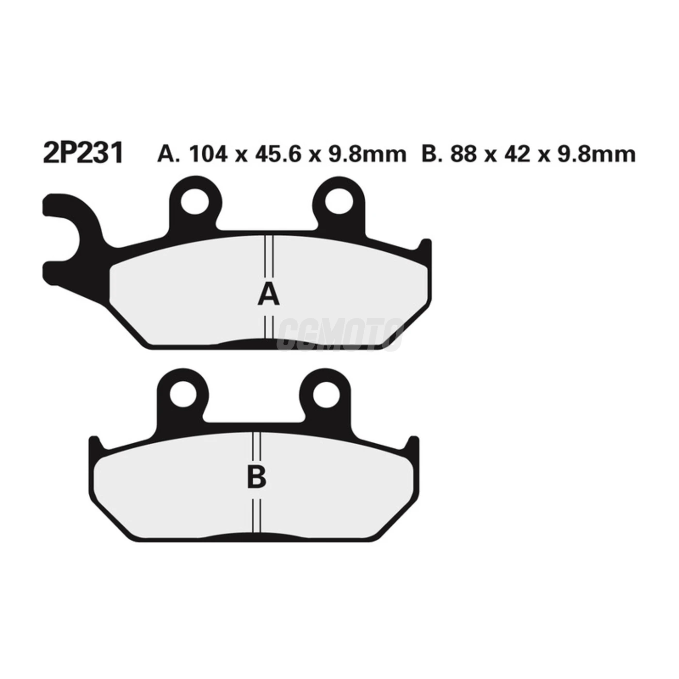 Plaquette de frein Nissin 2P231GS semi-metallique