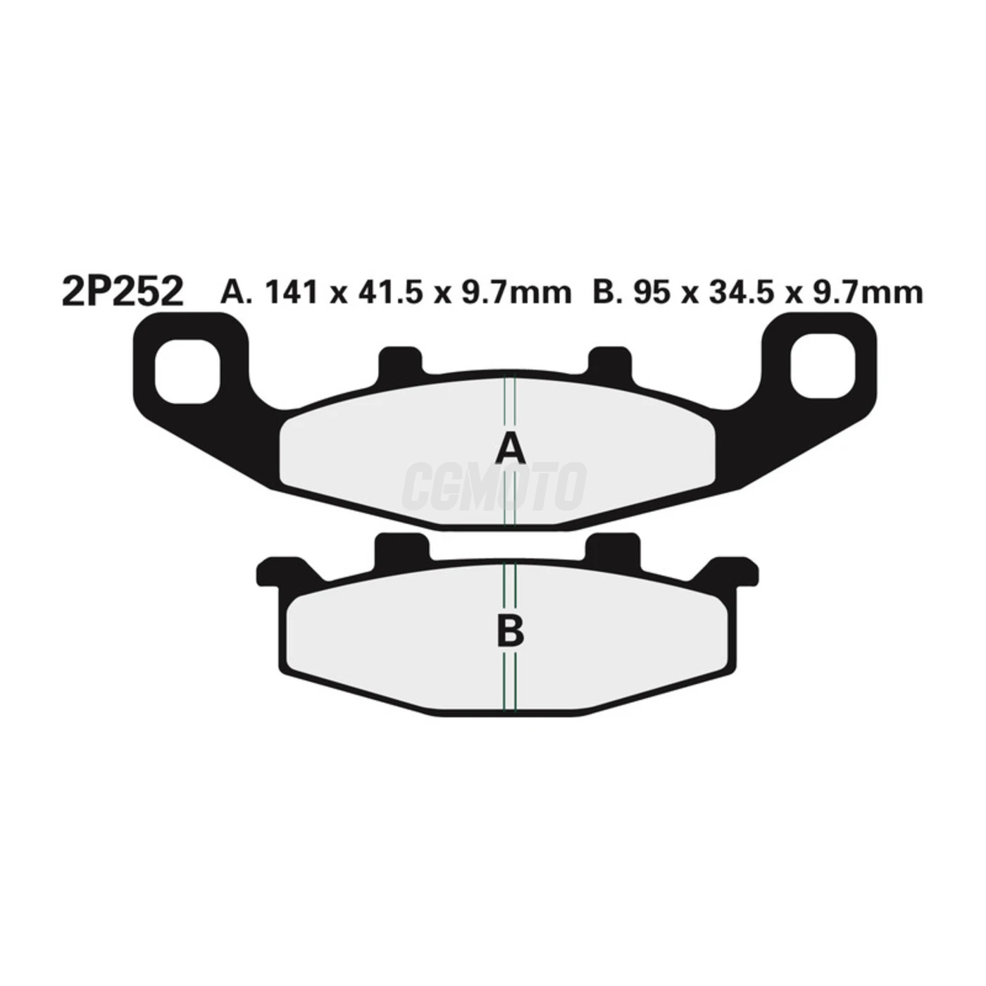 Plaquette de frein Nissin 2P252ST METAL FRITTE