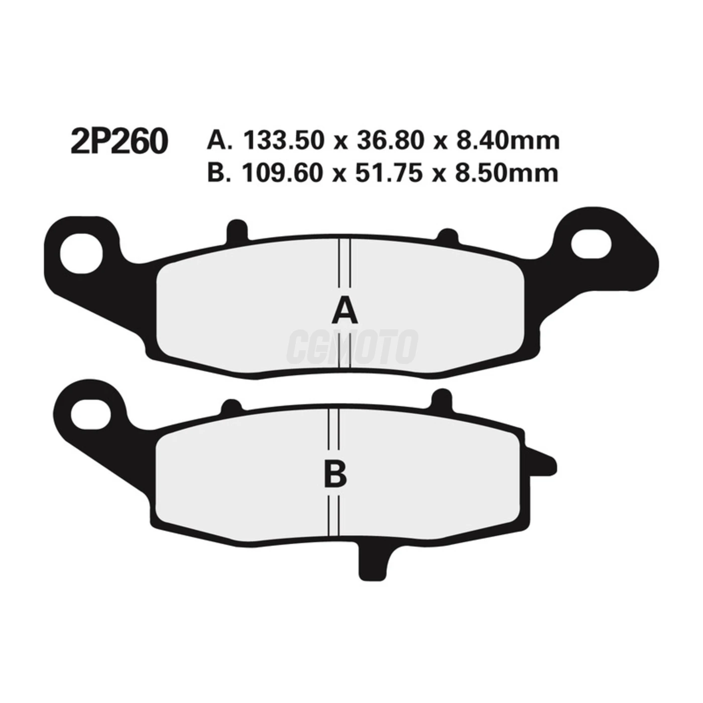 Plaquette de frein Nissin 2P260NS semi-metallique