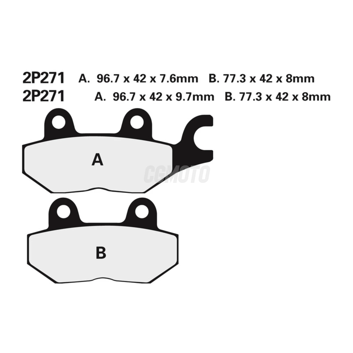 Plaquette de frein Nissin 2P271NS semi-metallique