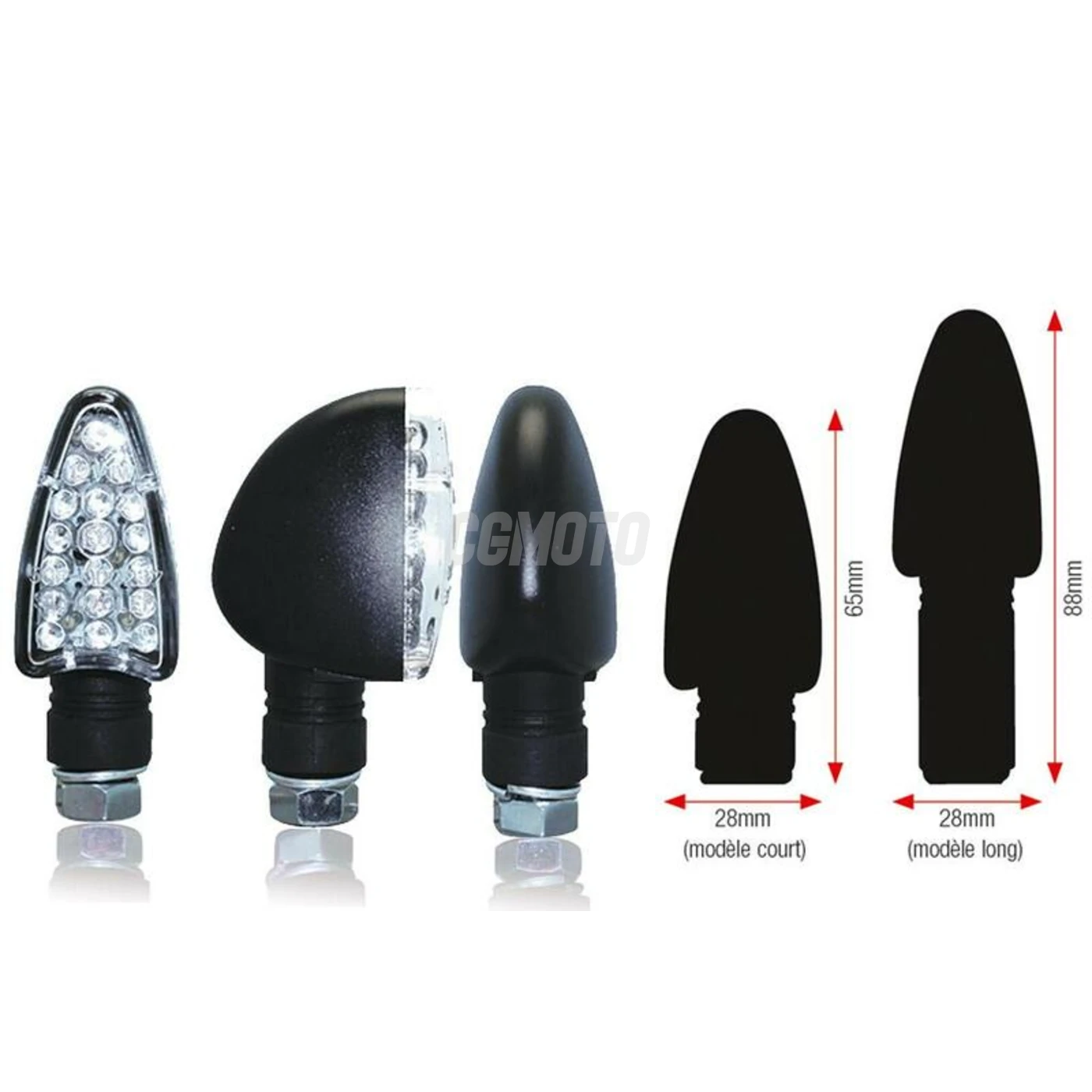 Clignotants Bihr Triangle led long noir universel