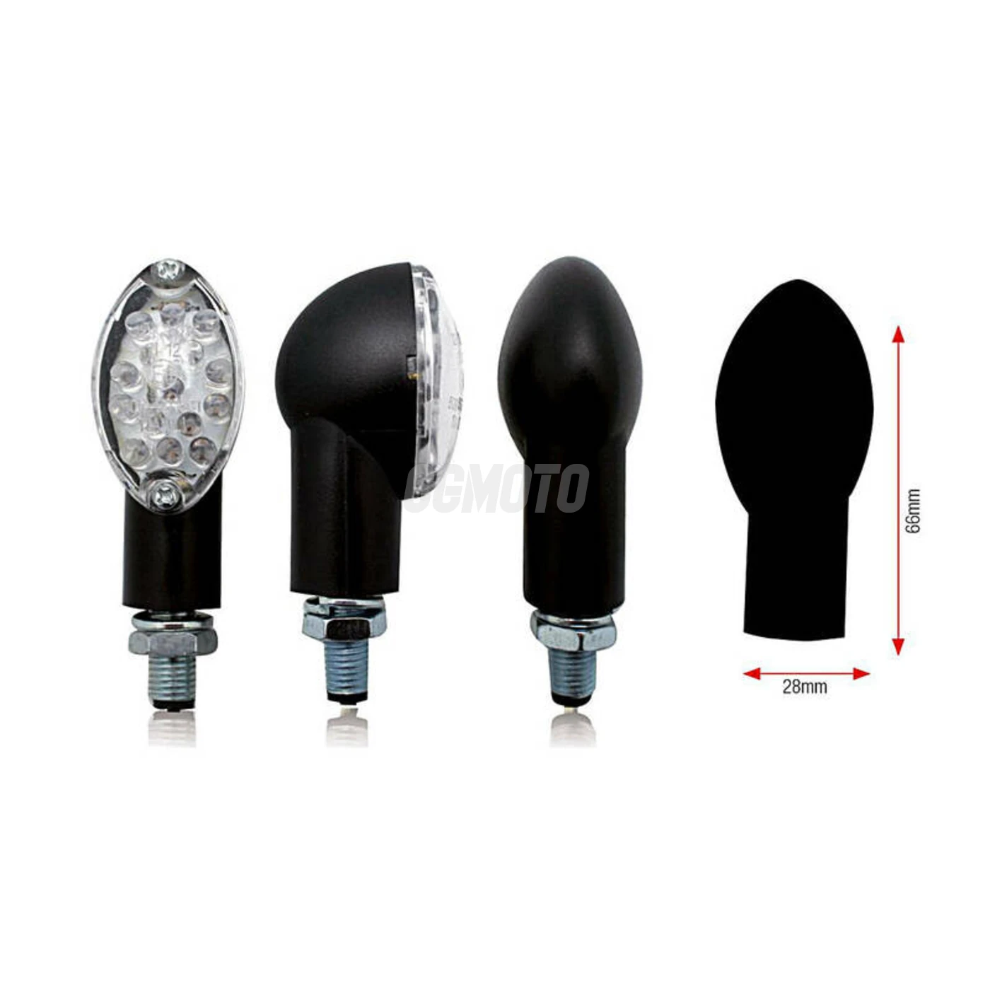 Clignotants Bihr Oval led noir universel