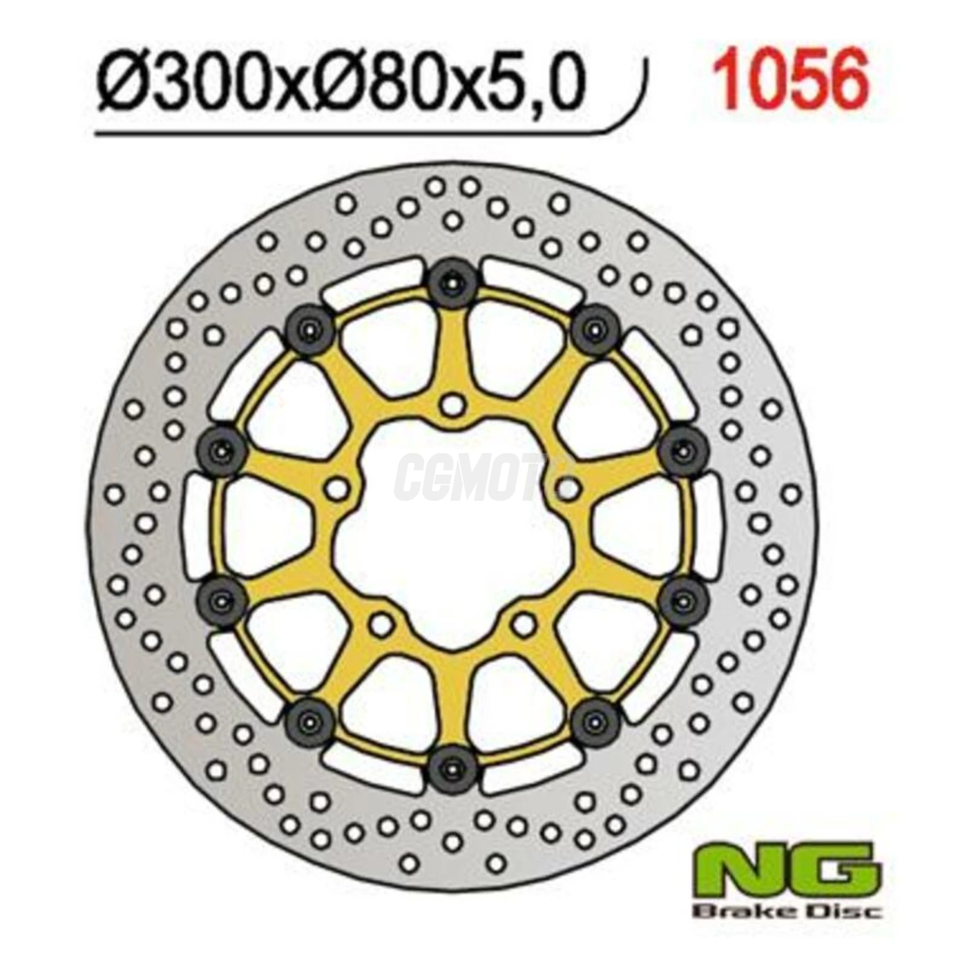 Disque de frein avant NG Ø300 rond flottant type 1056 Kawasaki