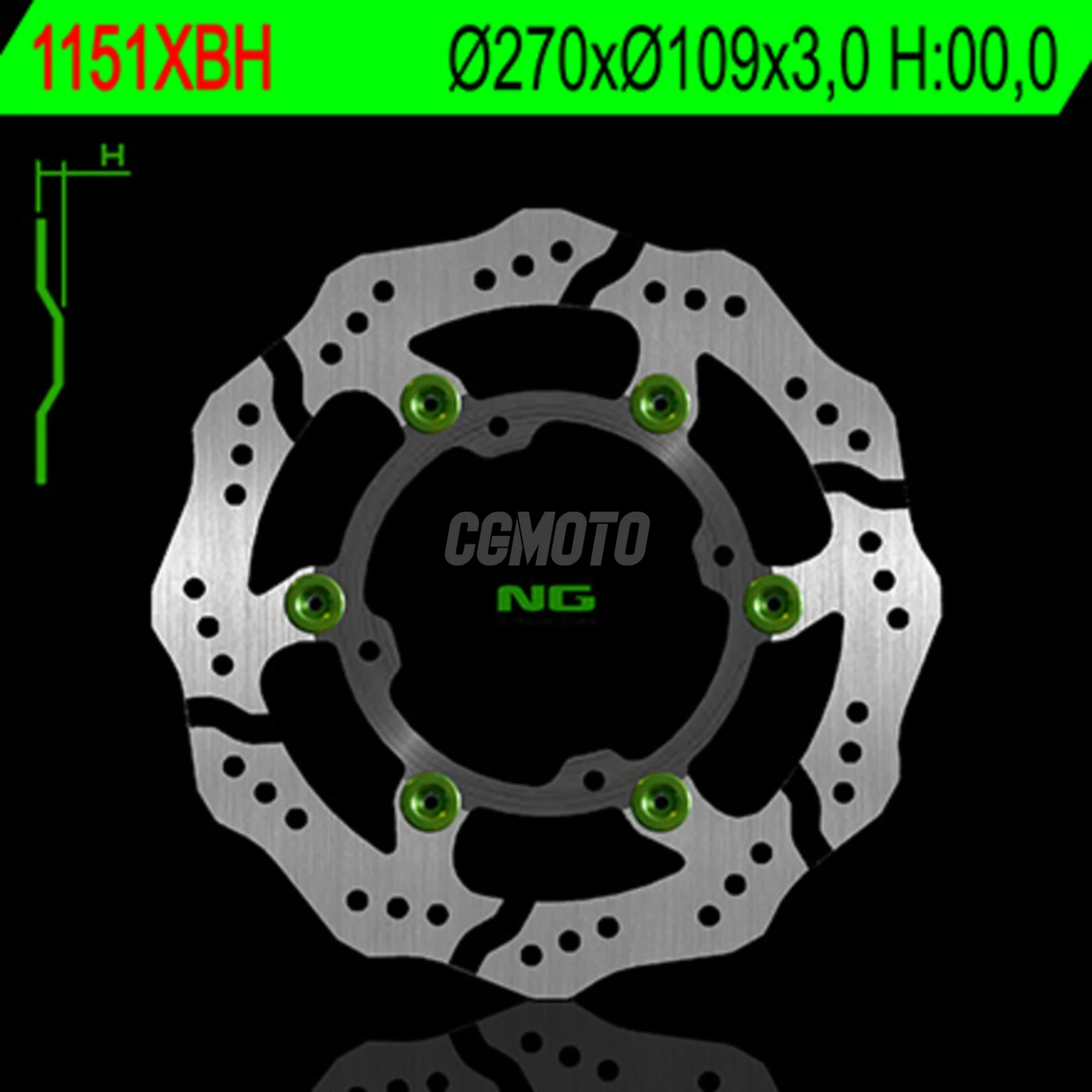 Disque de frein NG avant Ø270mm fixe à pétales Kawasaki KX125/250 - KX250/450F